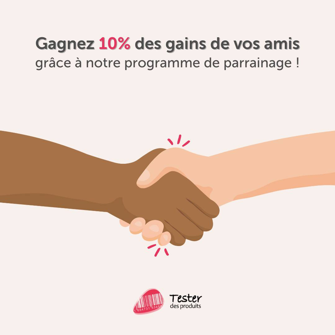 Deux mains se serrent en signe de partenariat, texte sur le programme de parrainage.