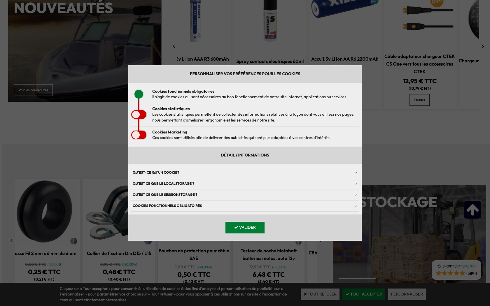 Aperçu du site Achat Batterie