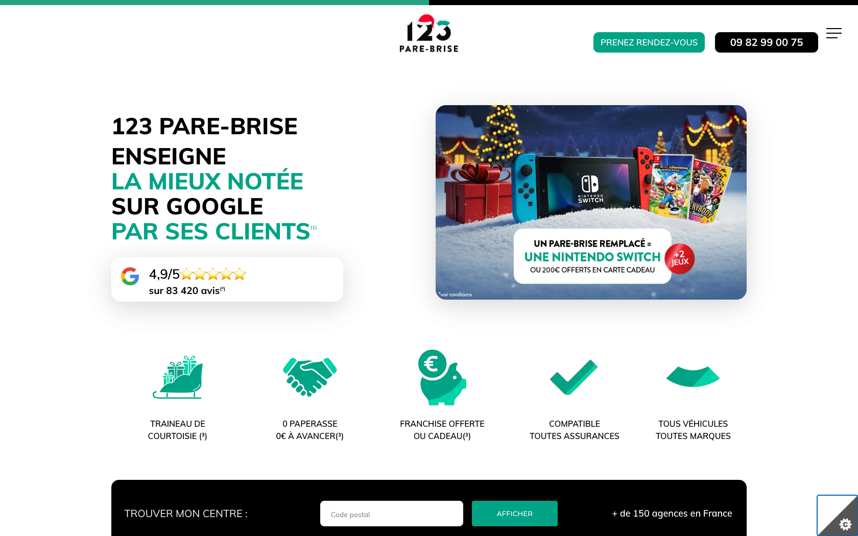 Aperçu du site 123parebrise