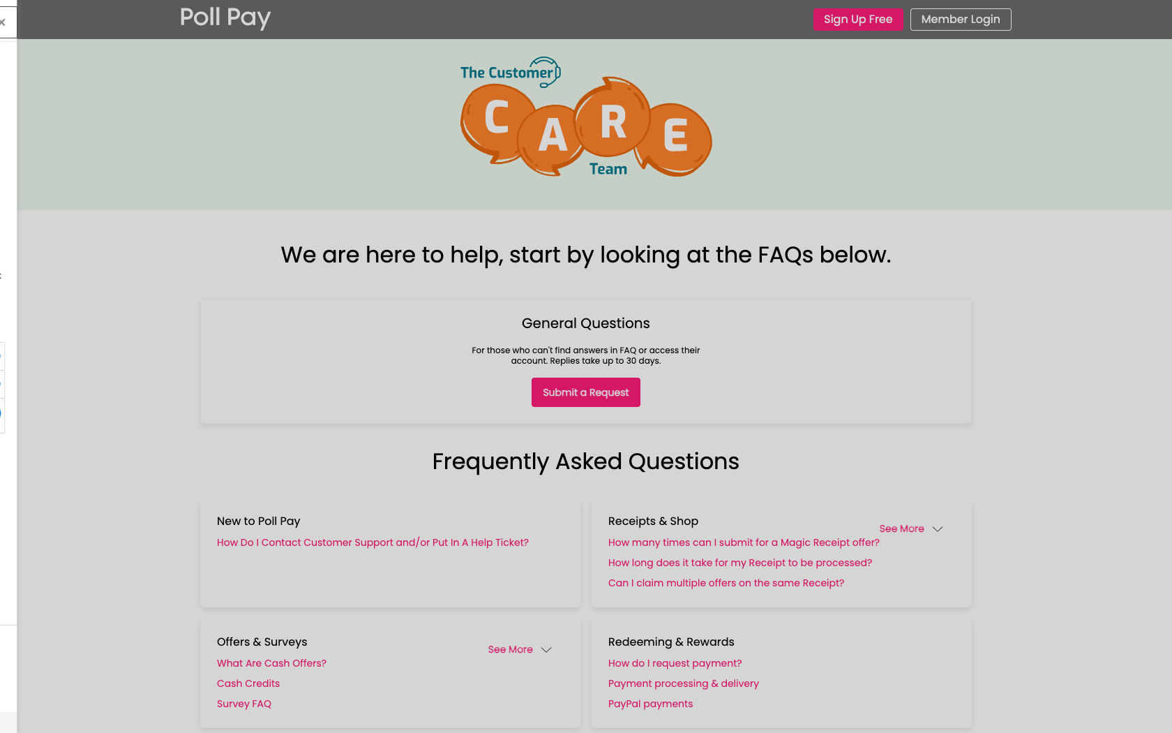 Page programme de parrainage Poll Pay