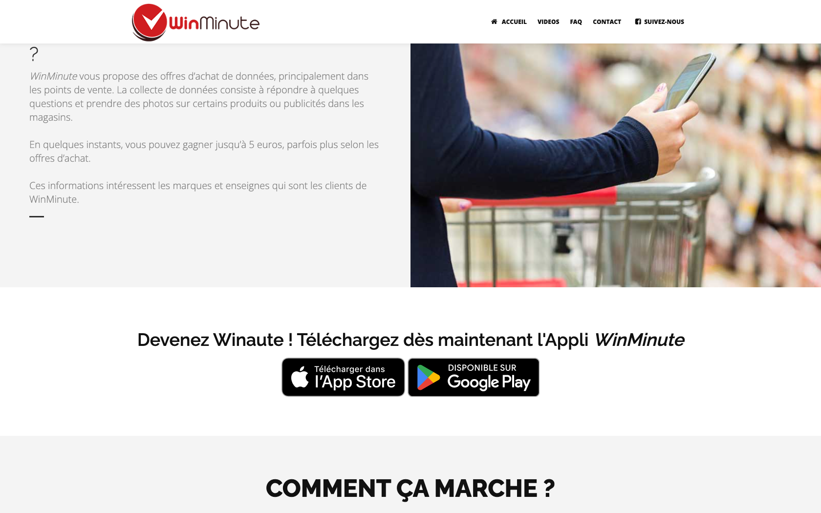 Page programme de parrainage WinMinute