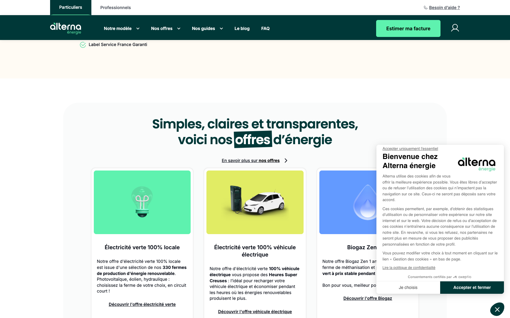 Aperçu du site Alterna Energie