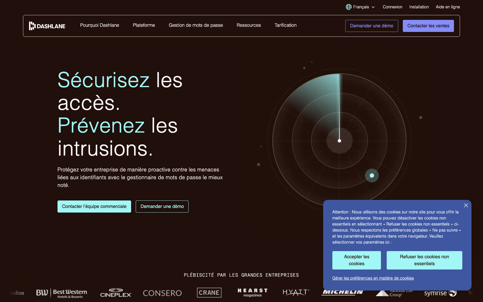 Aperçu du site Dashlane