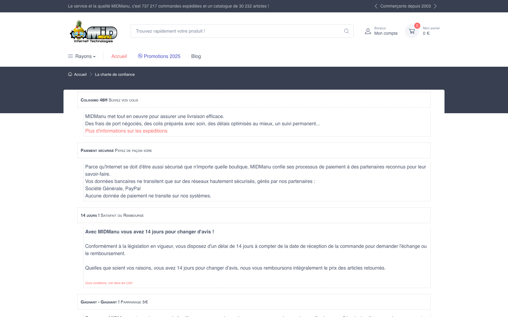 Page programme de parrainage MIDManu
