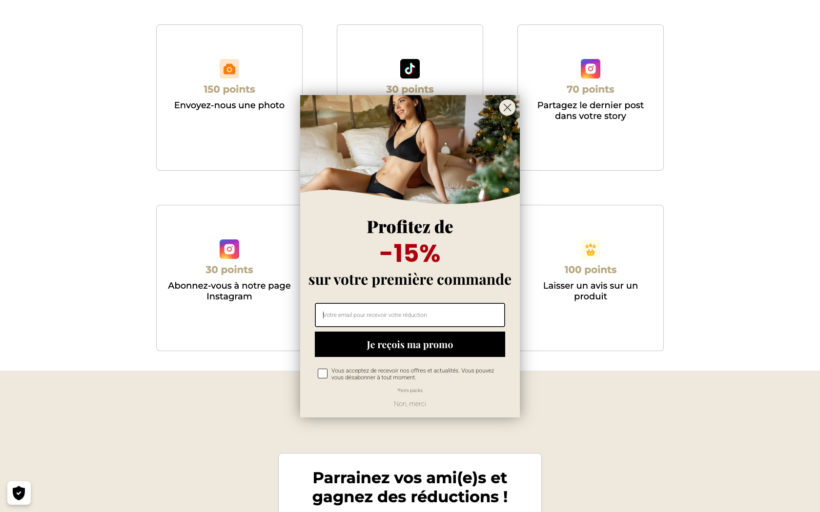 Page programme de parrainage Elia Lingerie