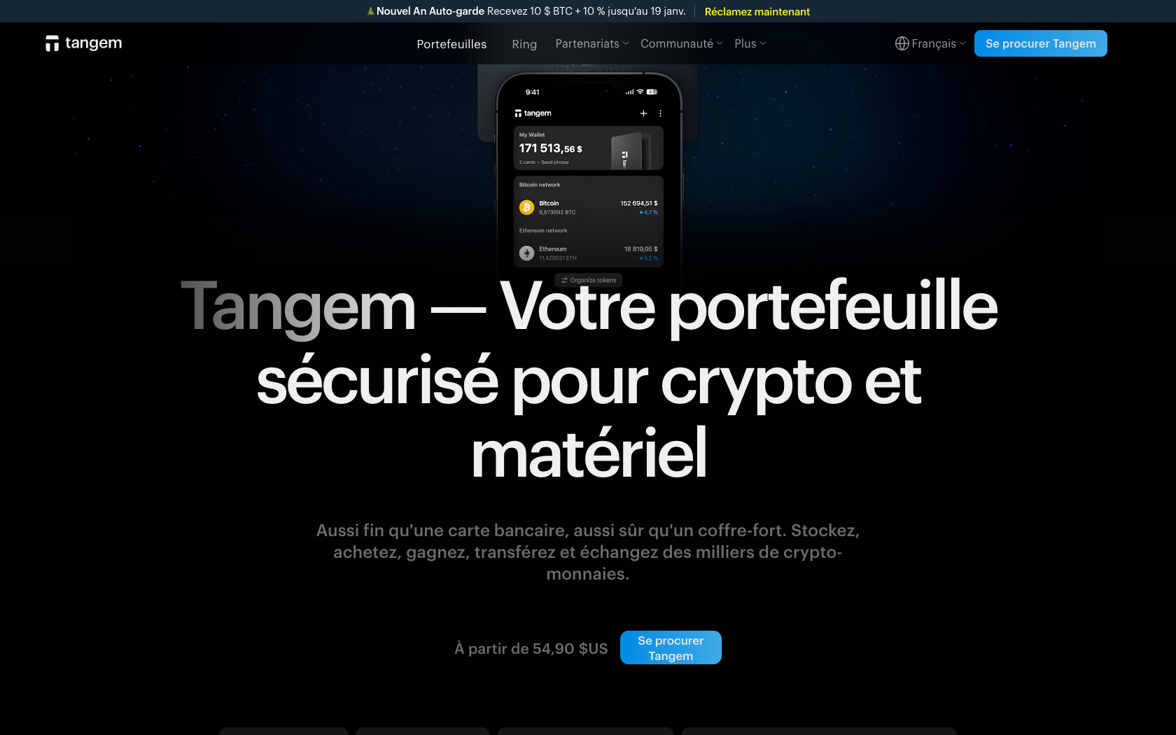 Aperçu du site Tangem