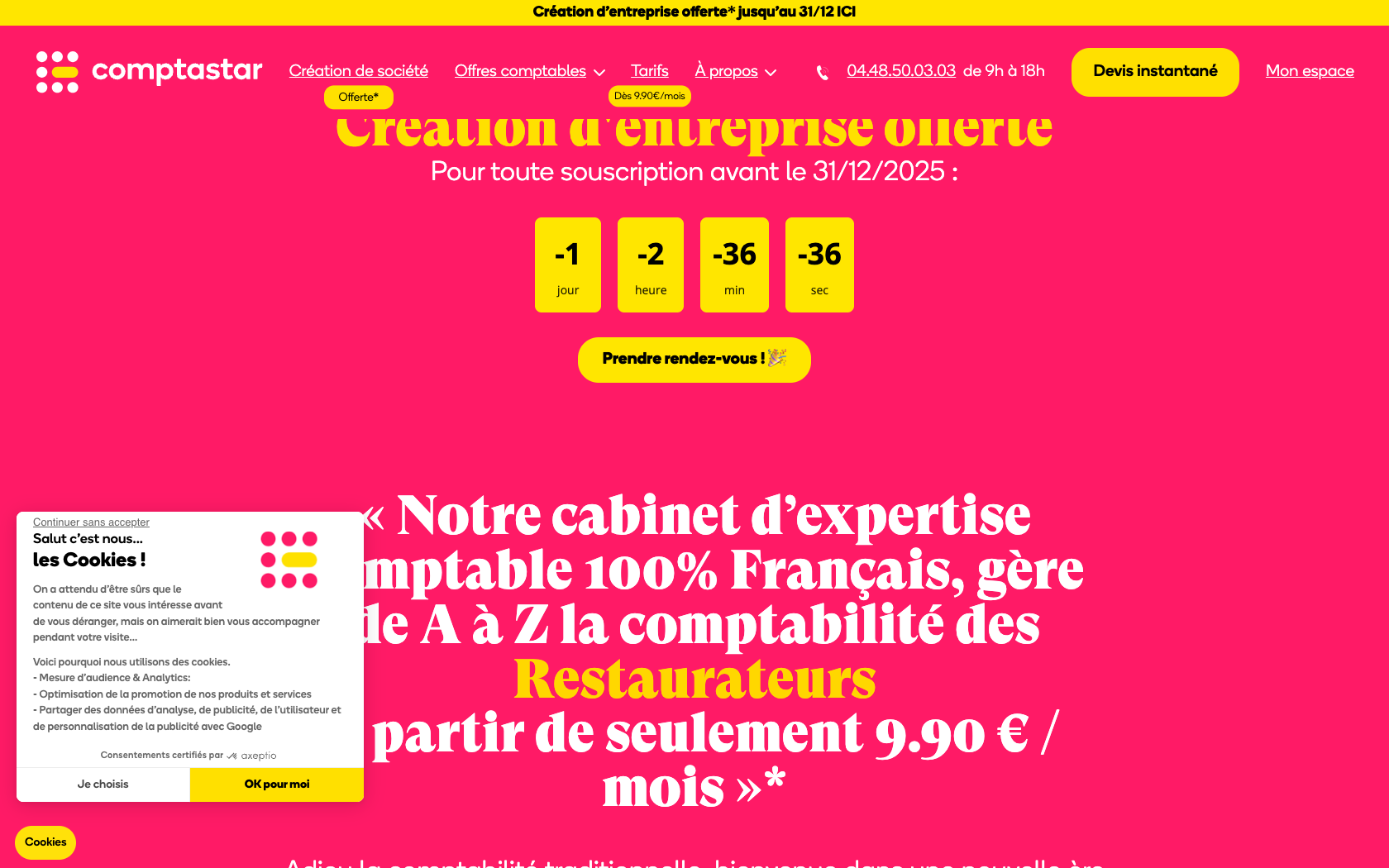 Aperçu du site Comptastar