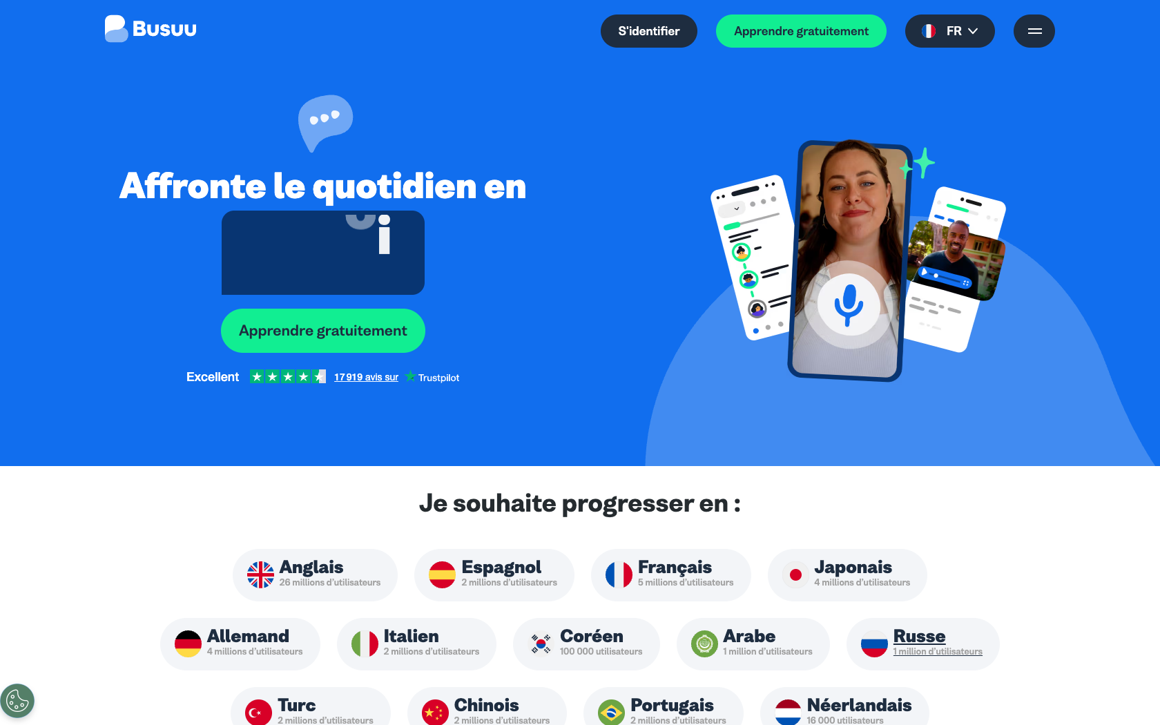 Aperçu du site Busuu