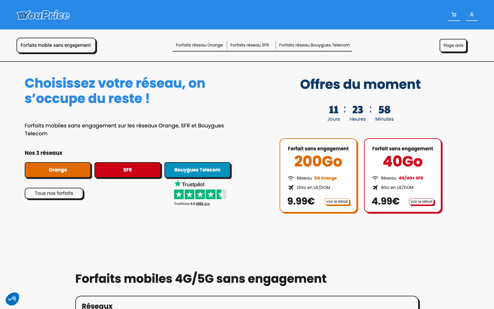 Aperçu du site YouPrice