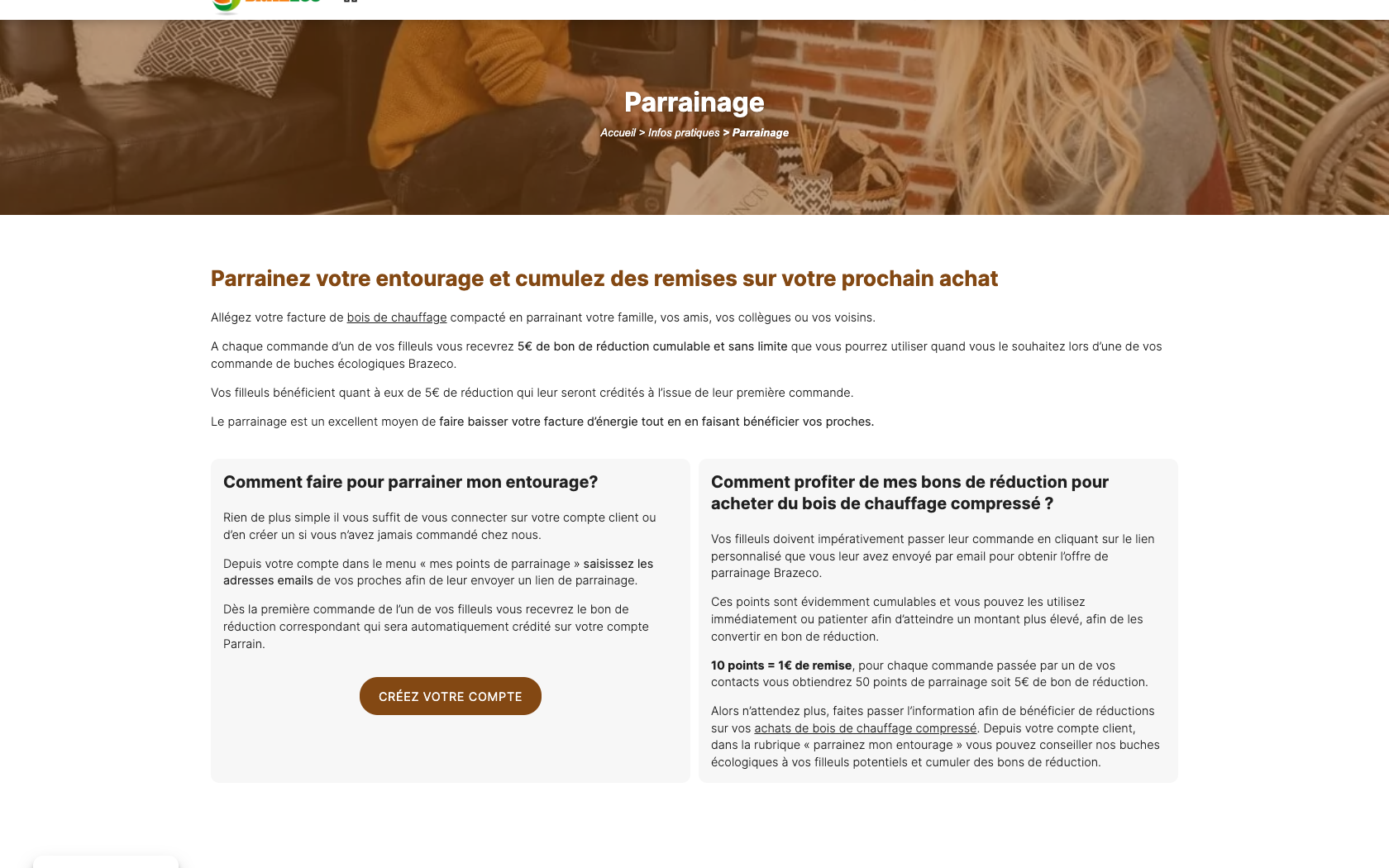 Page programme de parrainage Brazeco