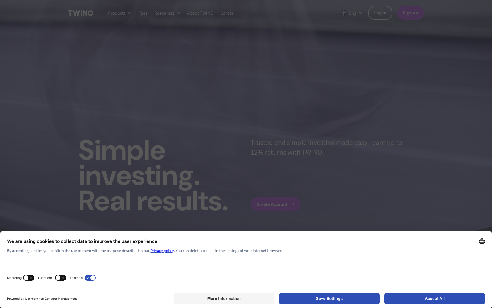 Aperçu du site officiel Twino