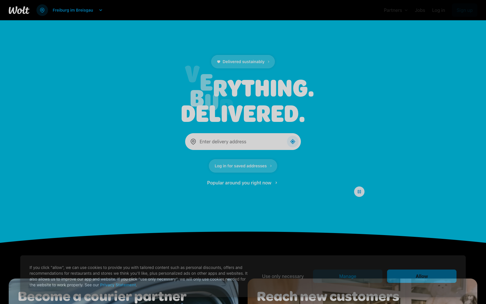 Aperçu du site Wolt