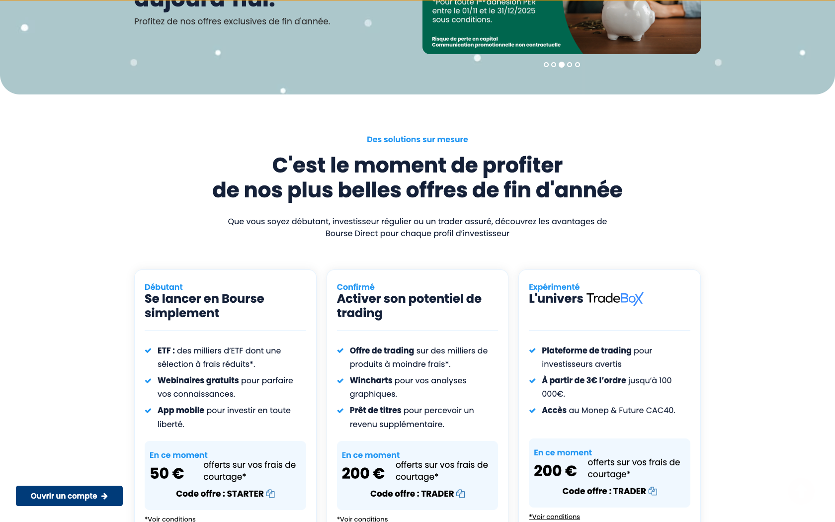 Aperçu du site Bourse Direct