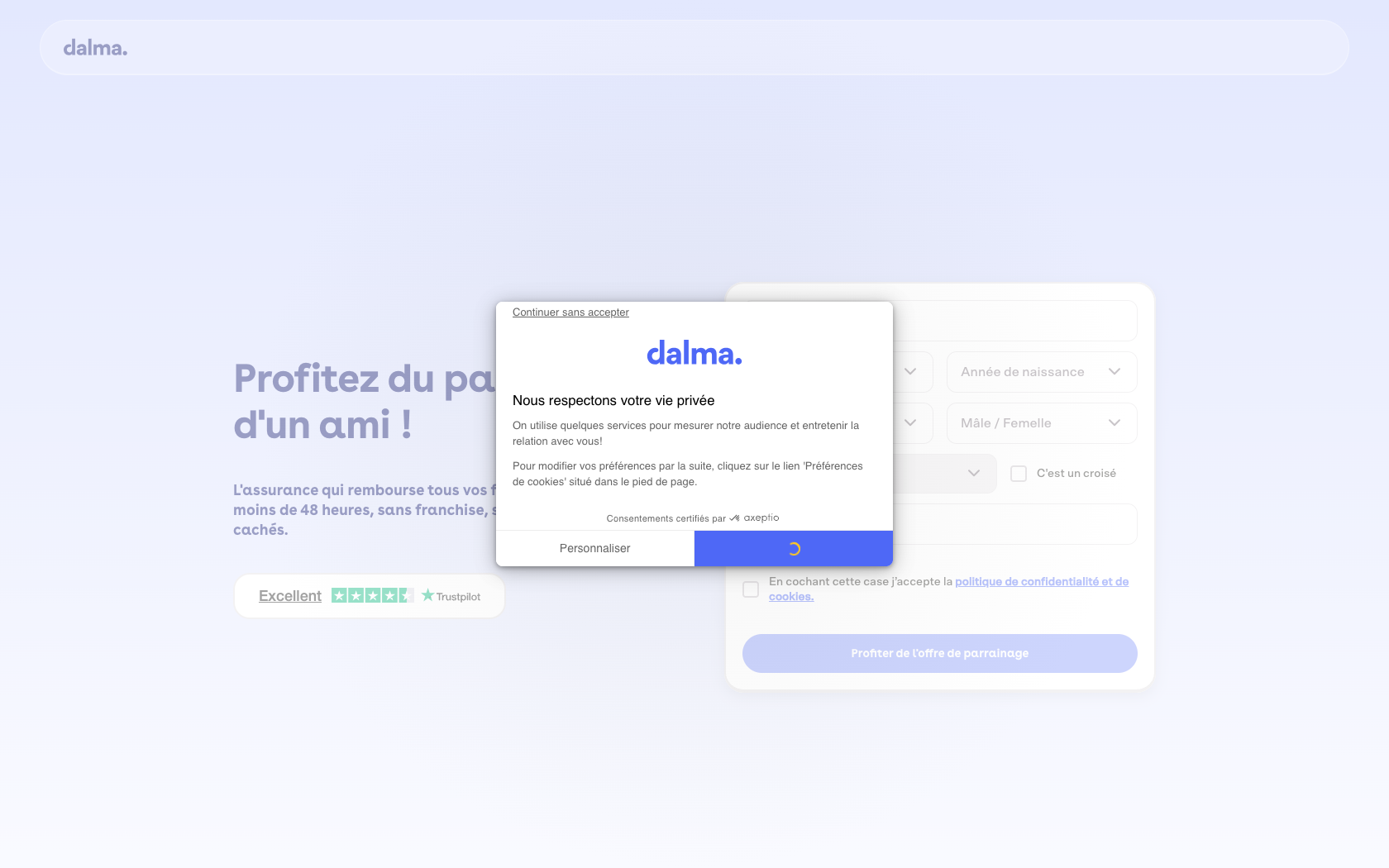 Page programme de parrainage Dalma