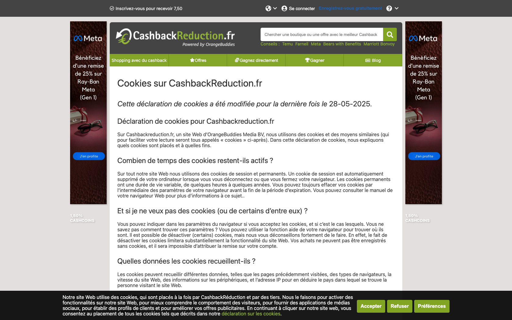 Aperçu du site CashbackReduction