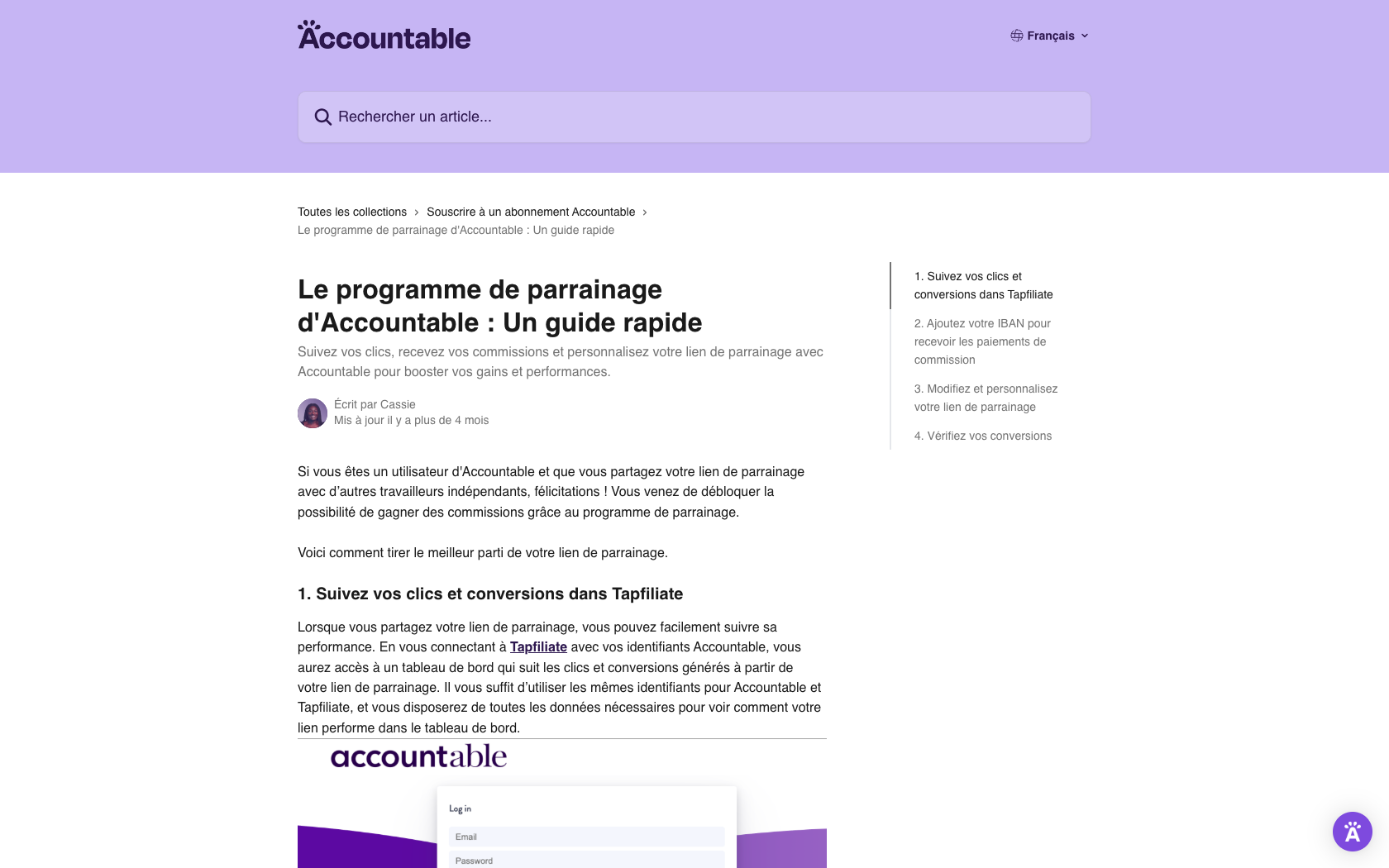 Page programme de parrainage Accountable