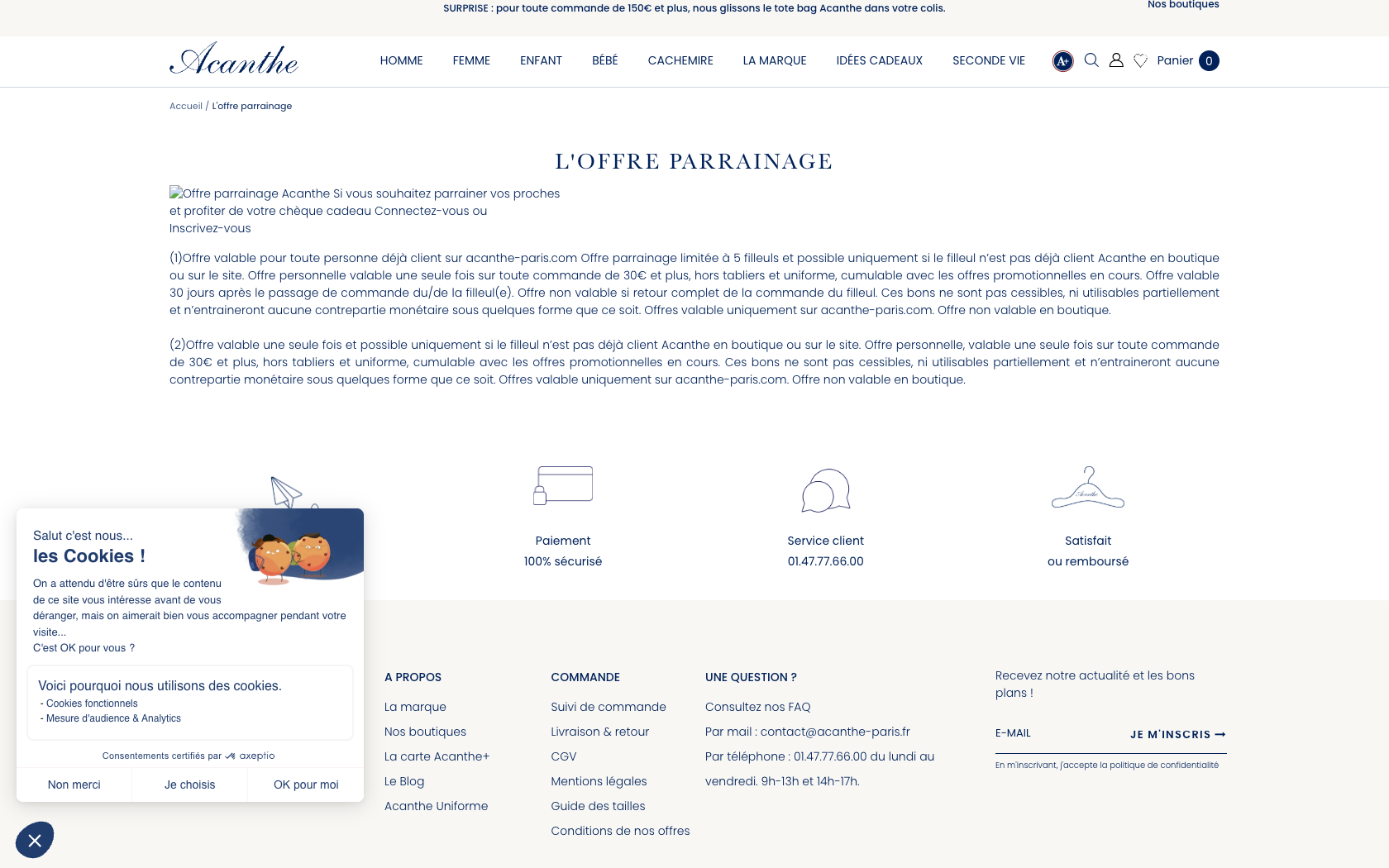 Page programme de parrainage Acanthe