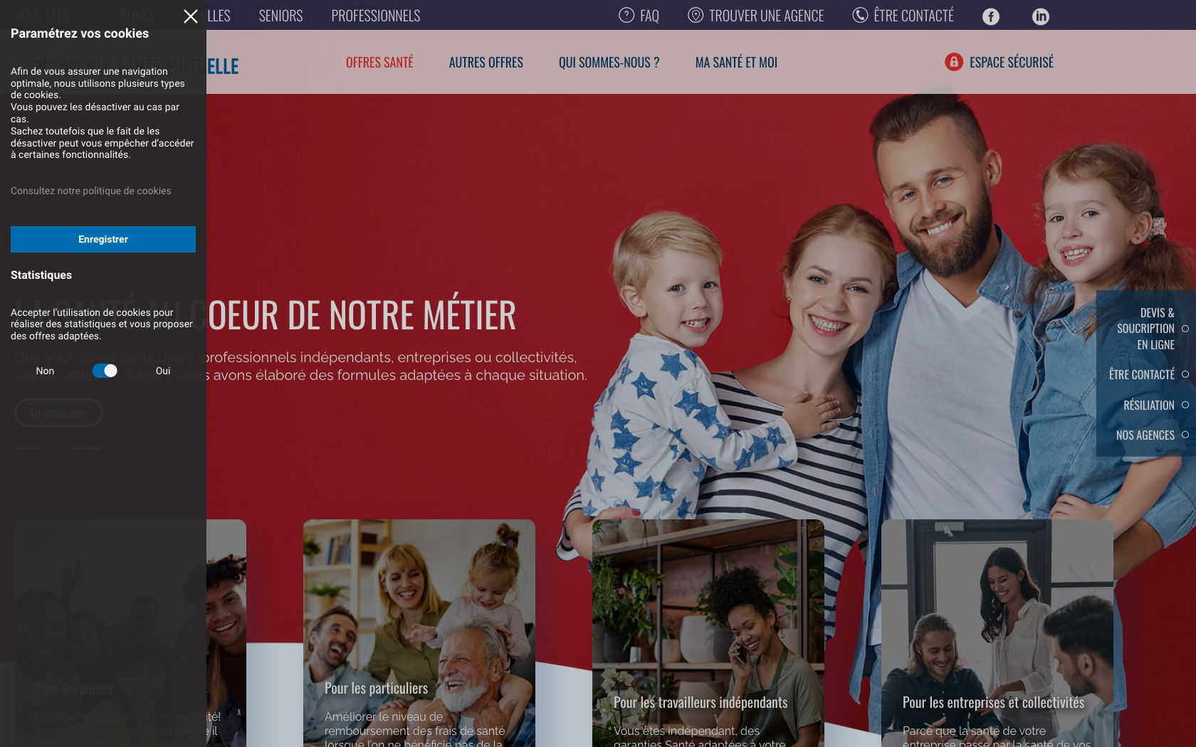 Aperçu du site Avenir Santé Mutuelle