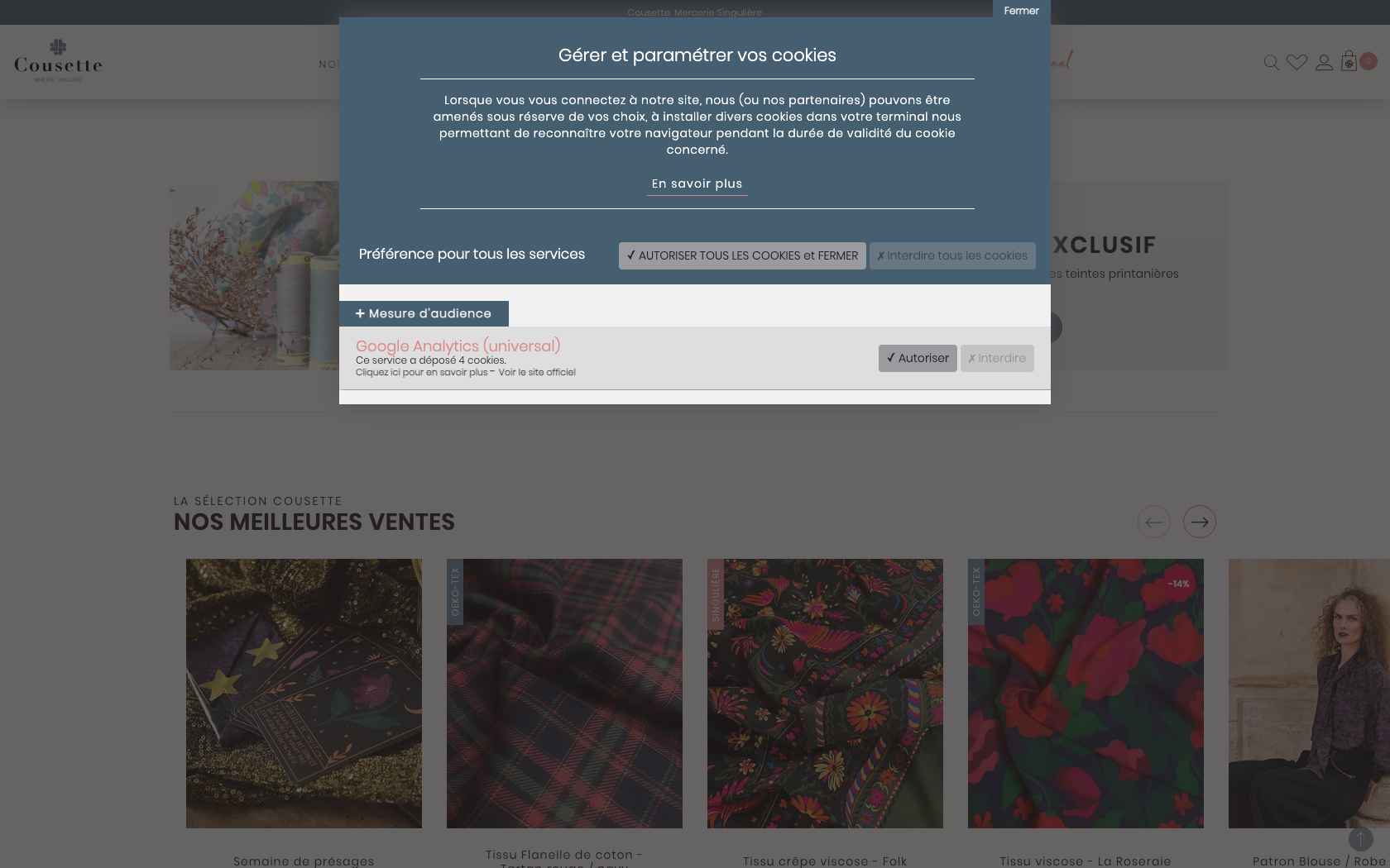Aperçu du site Cousette