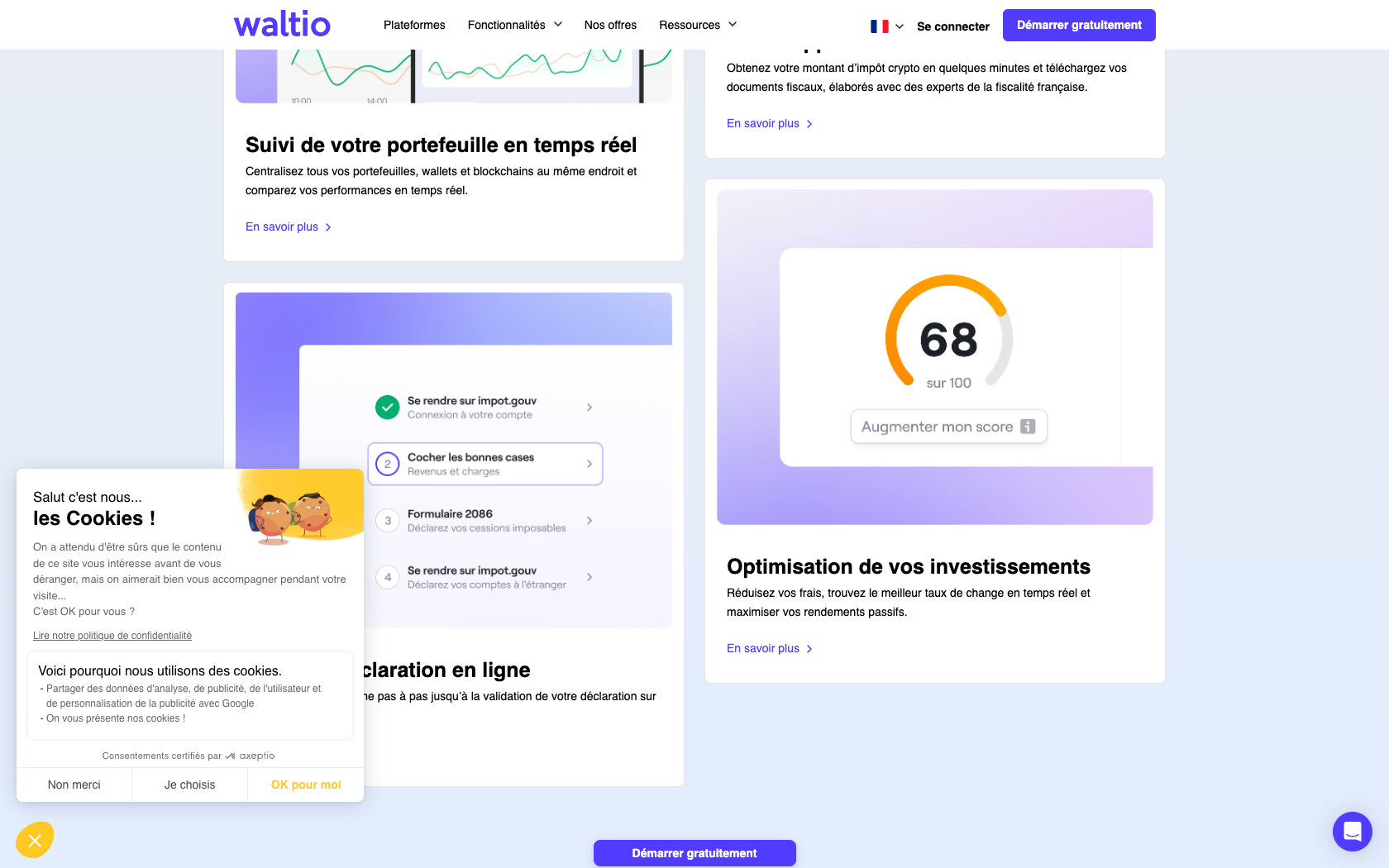 Aperçu du site Waltio
