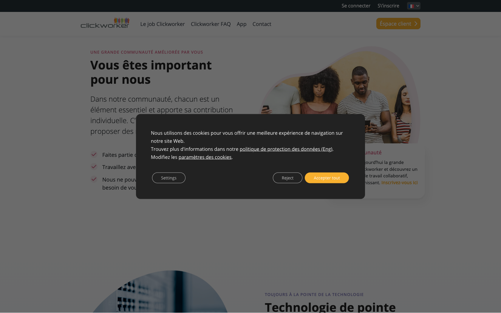 Aperçu du site Clickworker