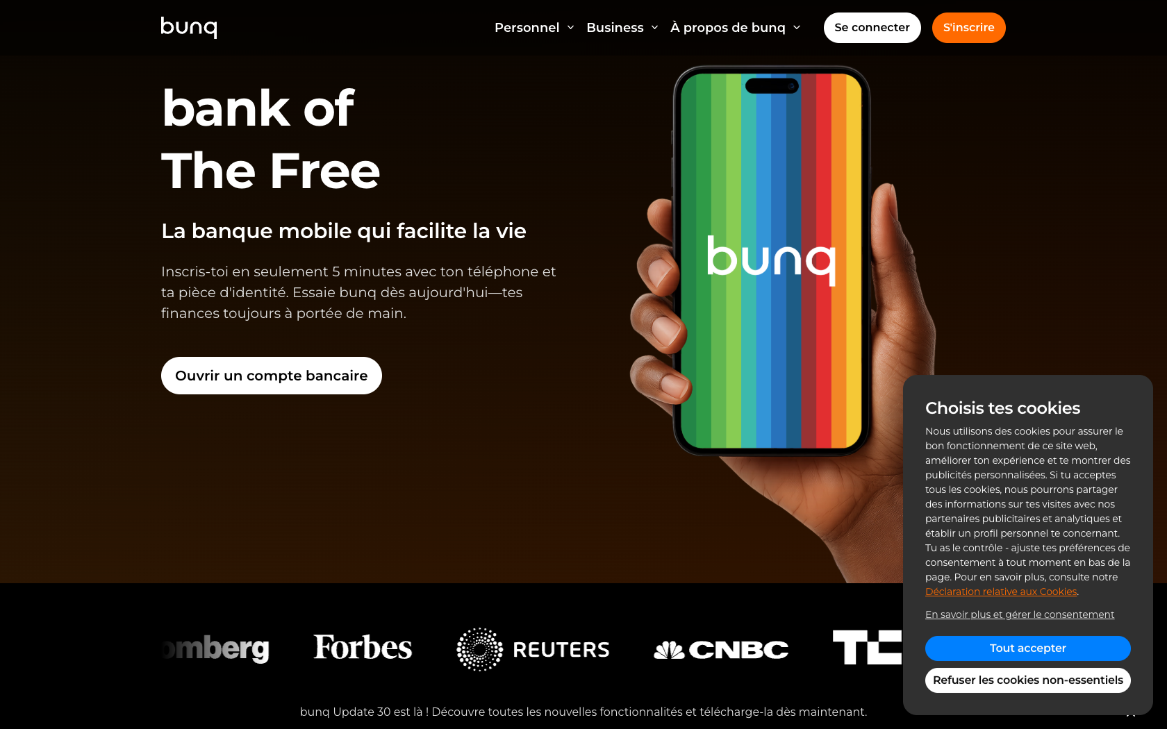 Aperçu du site Bunq