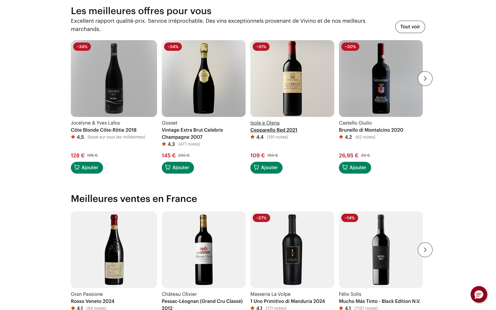 Aperçu du site Vivino