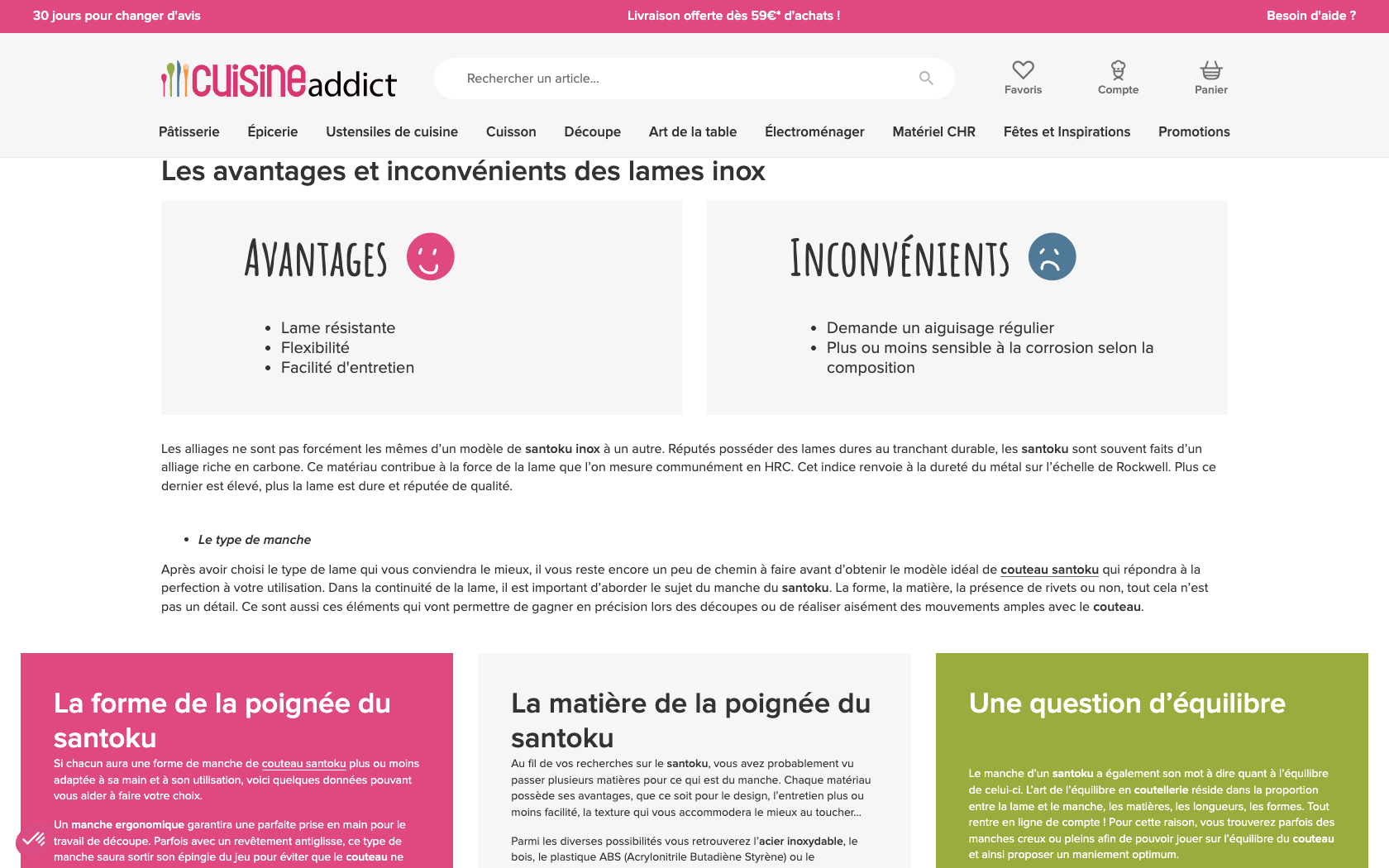 Page programme de parrainage Cuisine Addict