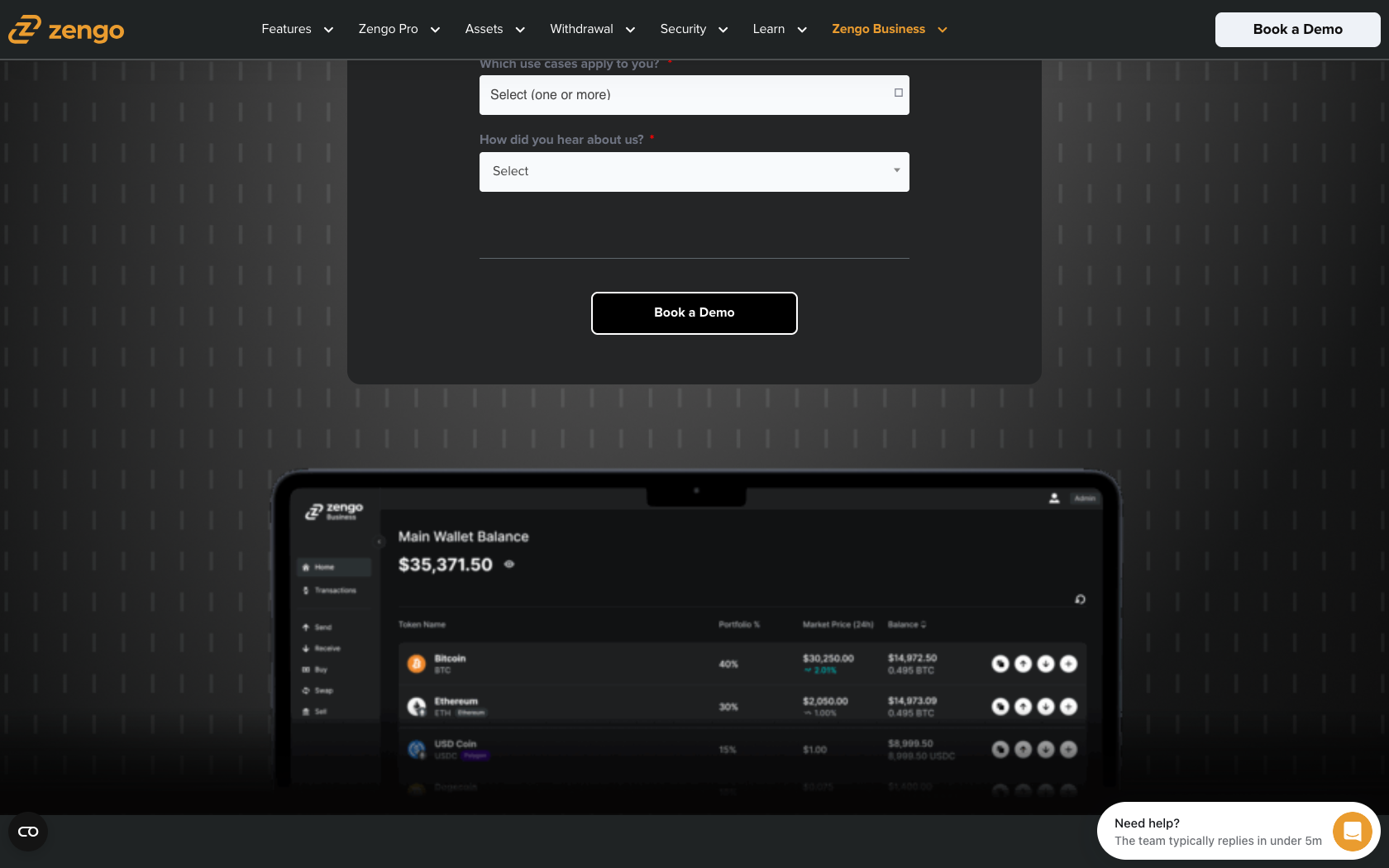 Aperçu du site ZenGo