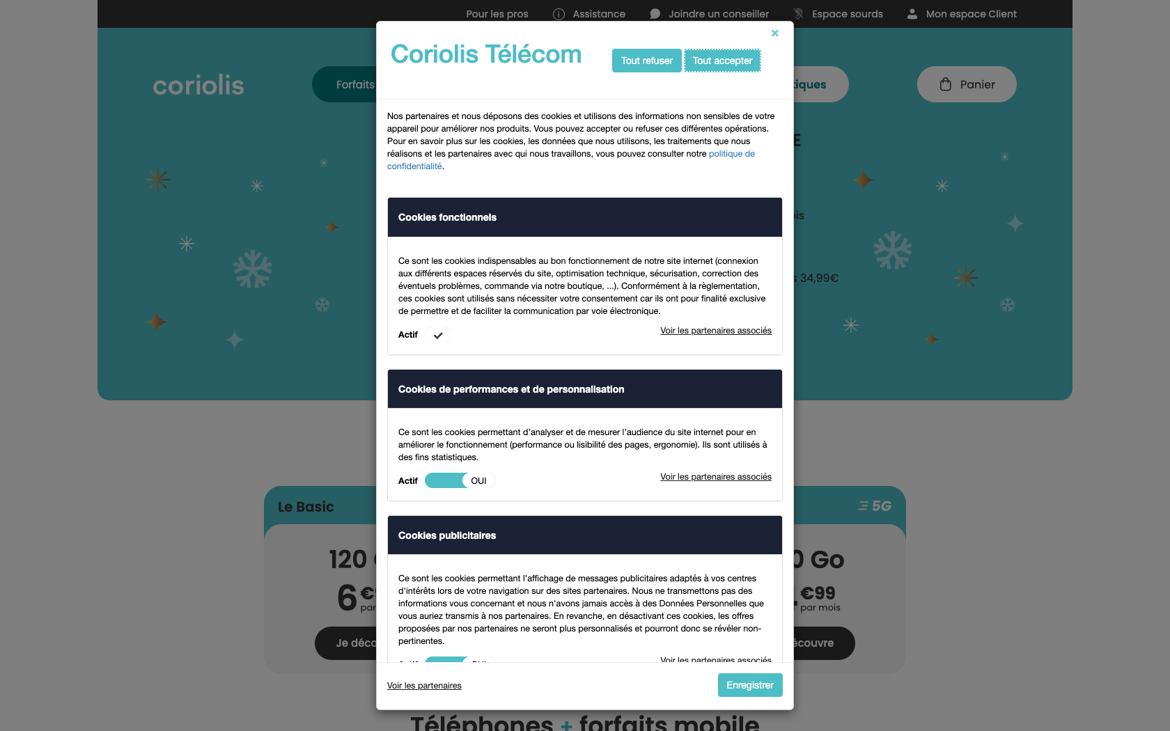 Aperçu du site Coriolis