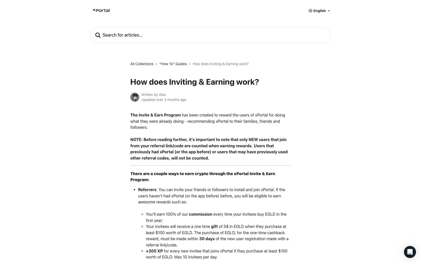 Page programme de parrainage xPortal
