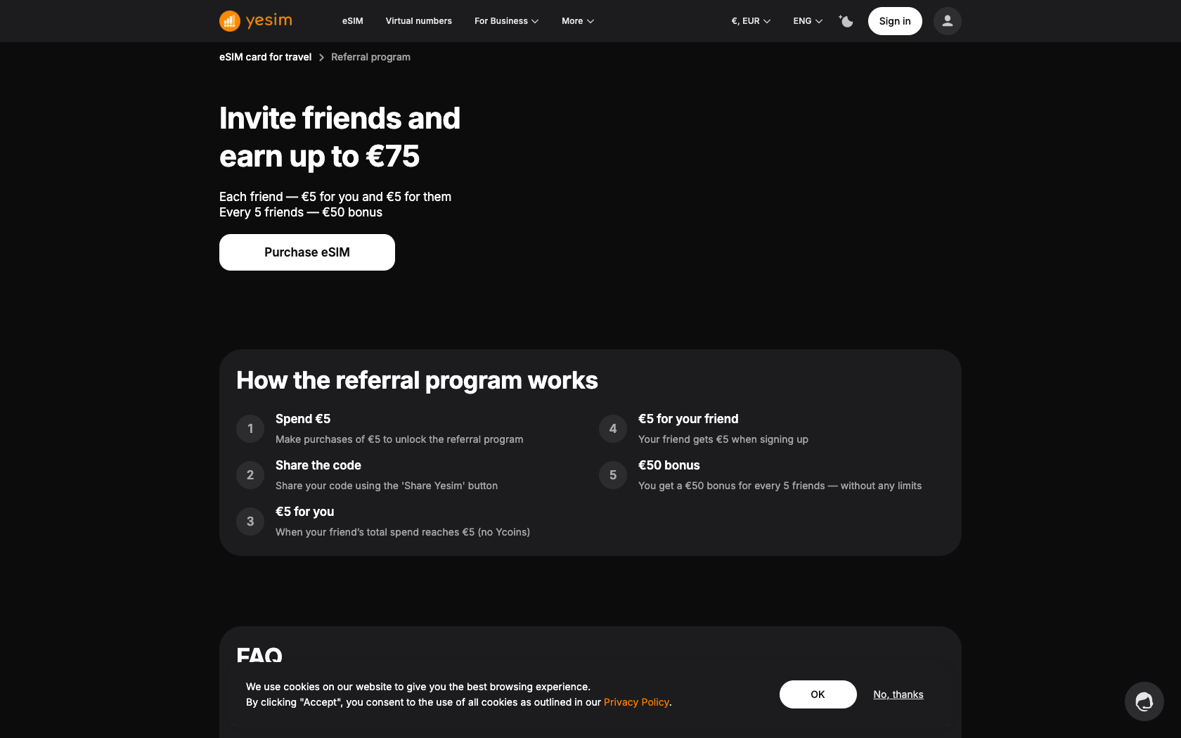 Page programme de parrainage Yesim