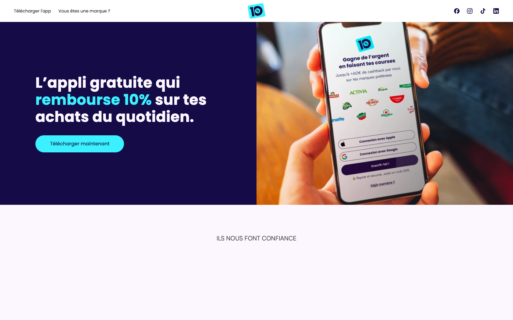 Aperçu du site 10 Pourcent