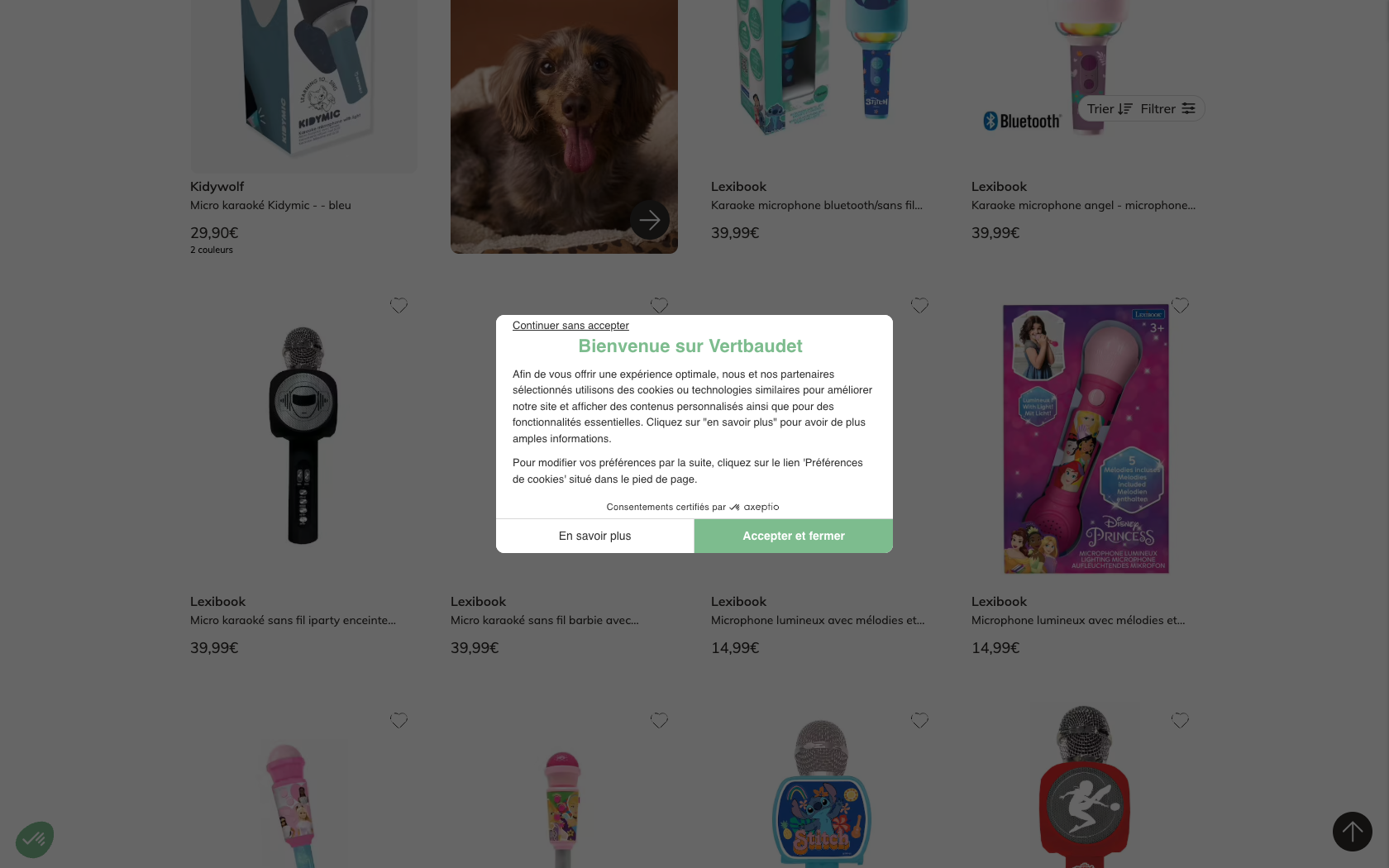 Aperçu du site officiel Vertbaudet