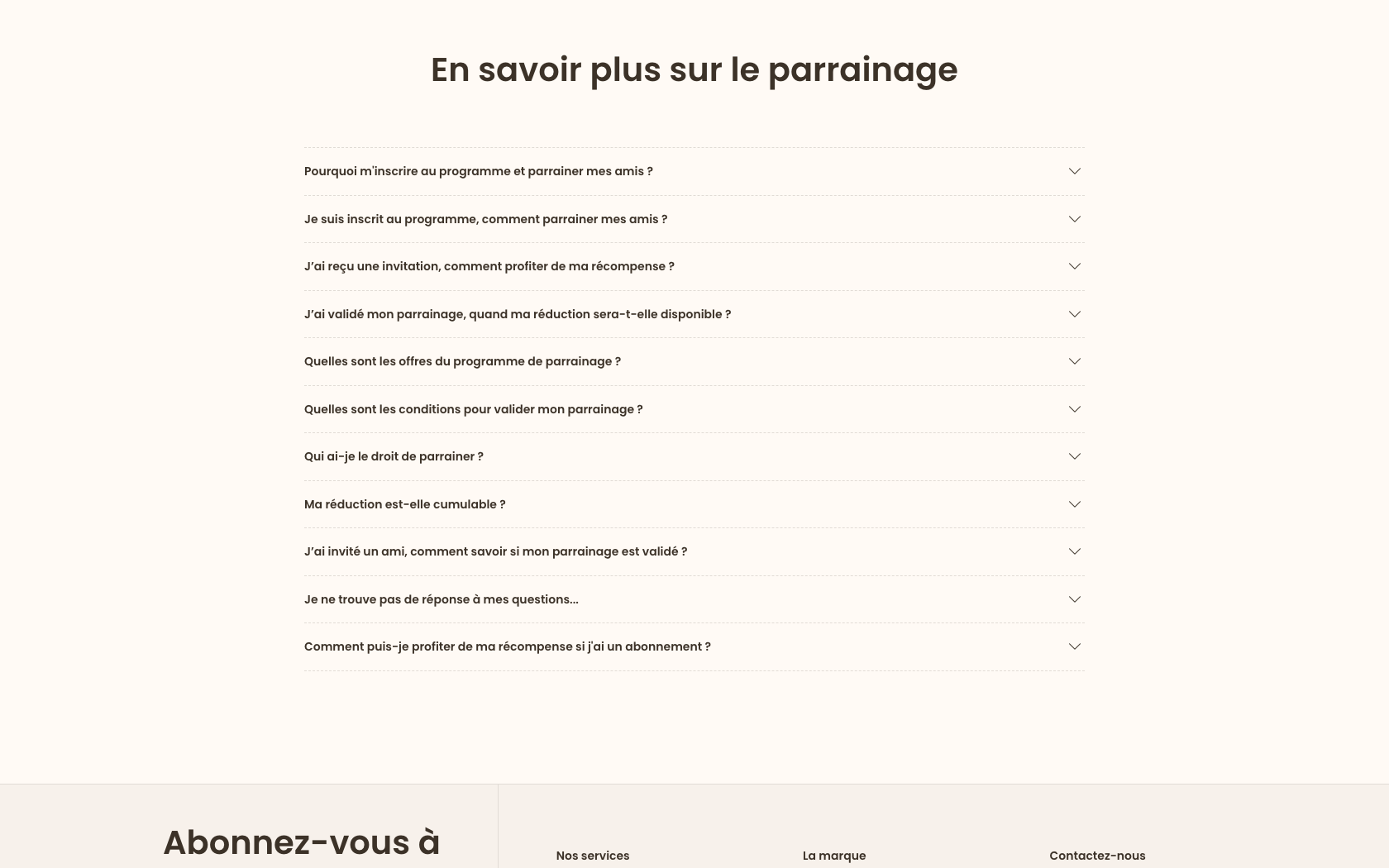 Page du programme de parrainage Ultra Premium Direct