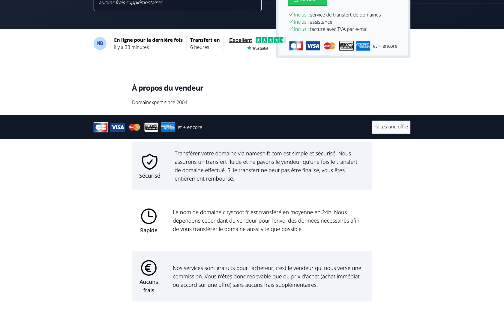 Aperçu du site Cityscoot