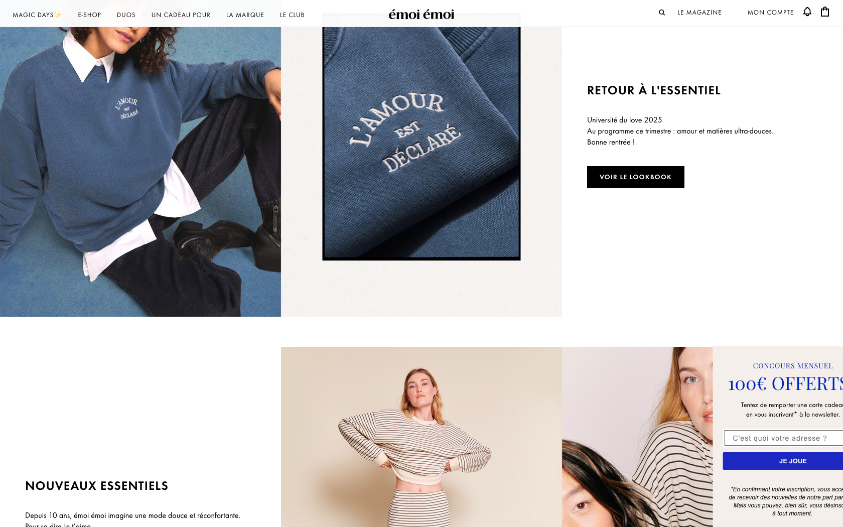 Aperçu du site émoi émoi