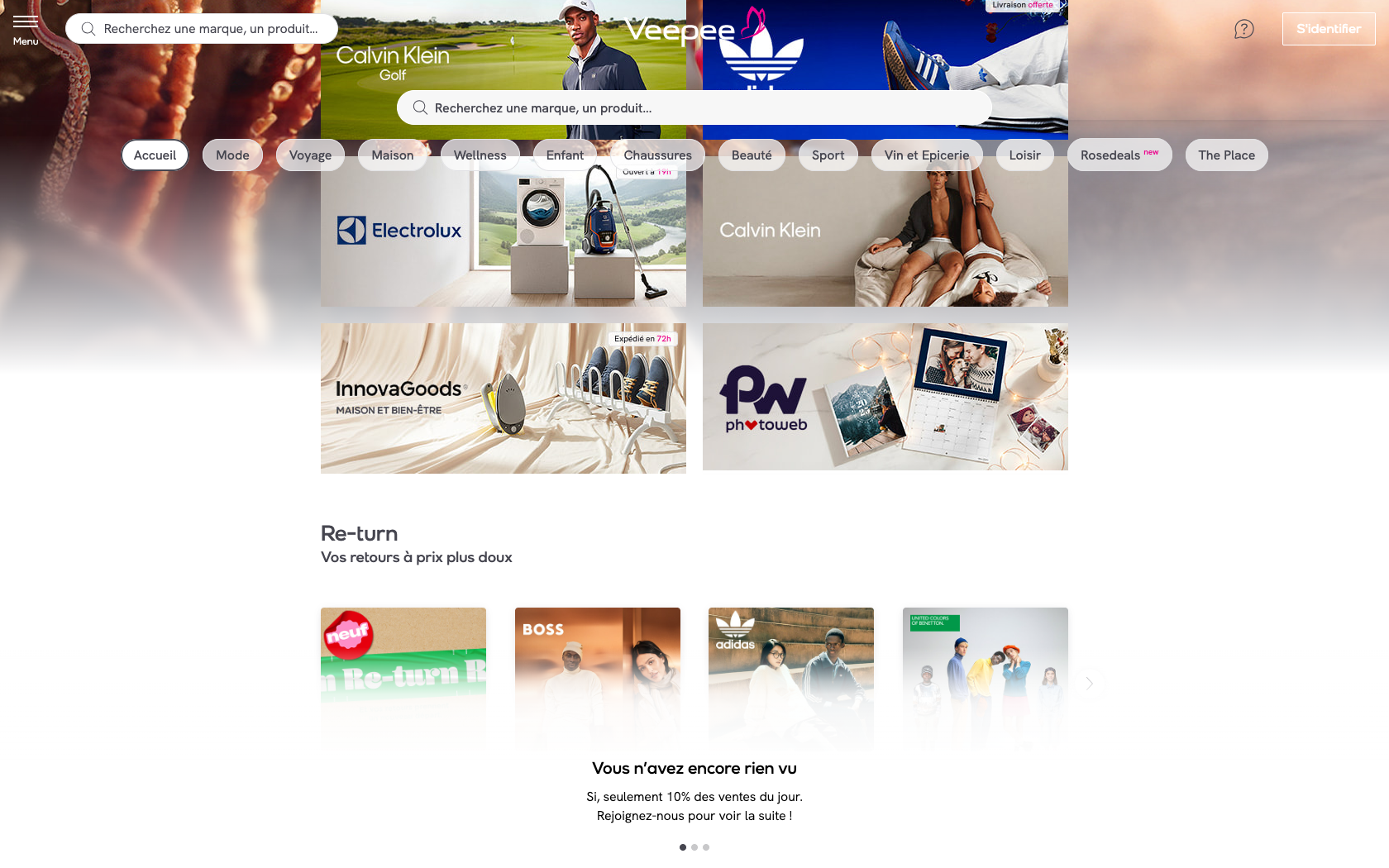 Aperçu du site officiel Veepee