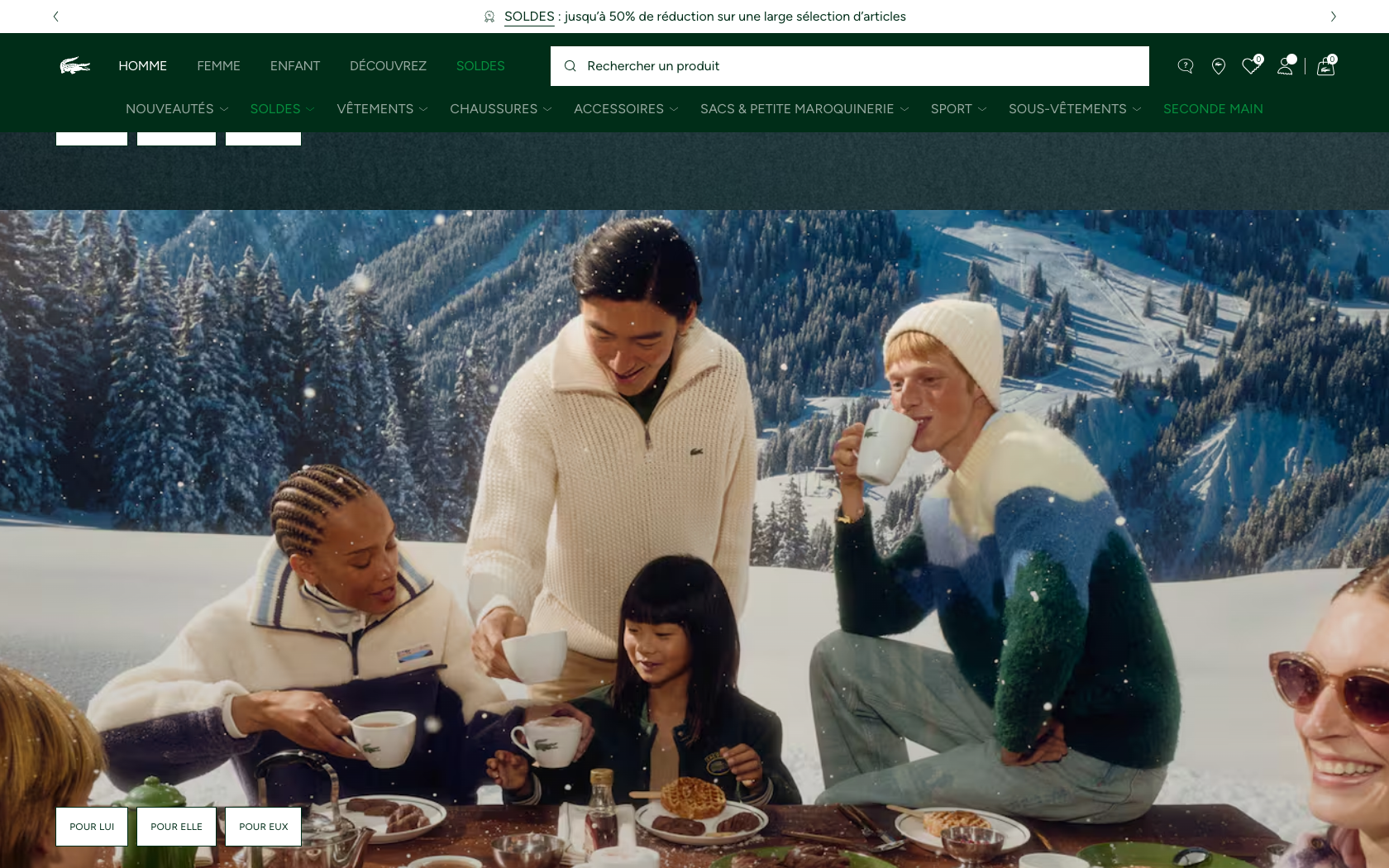 Aperçu du site Lacoste