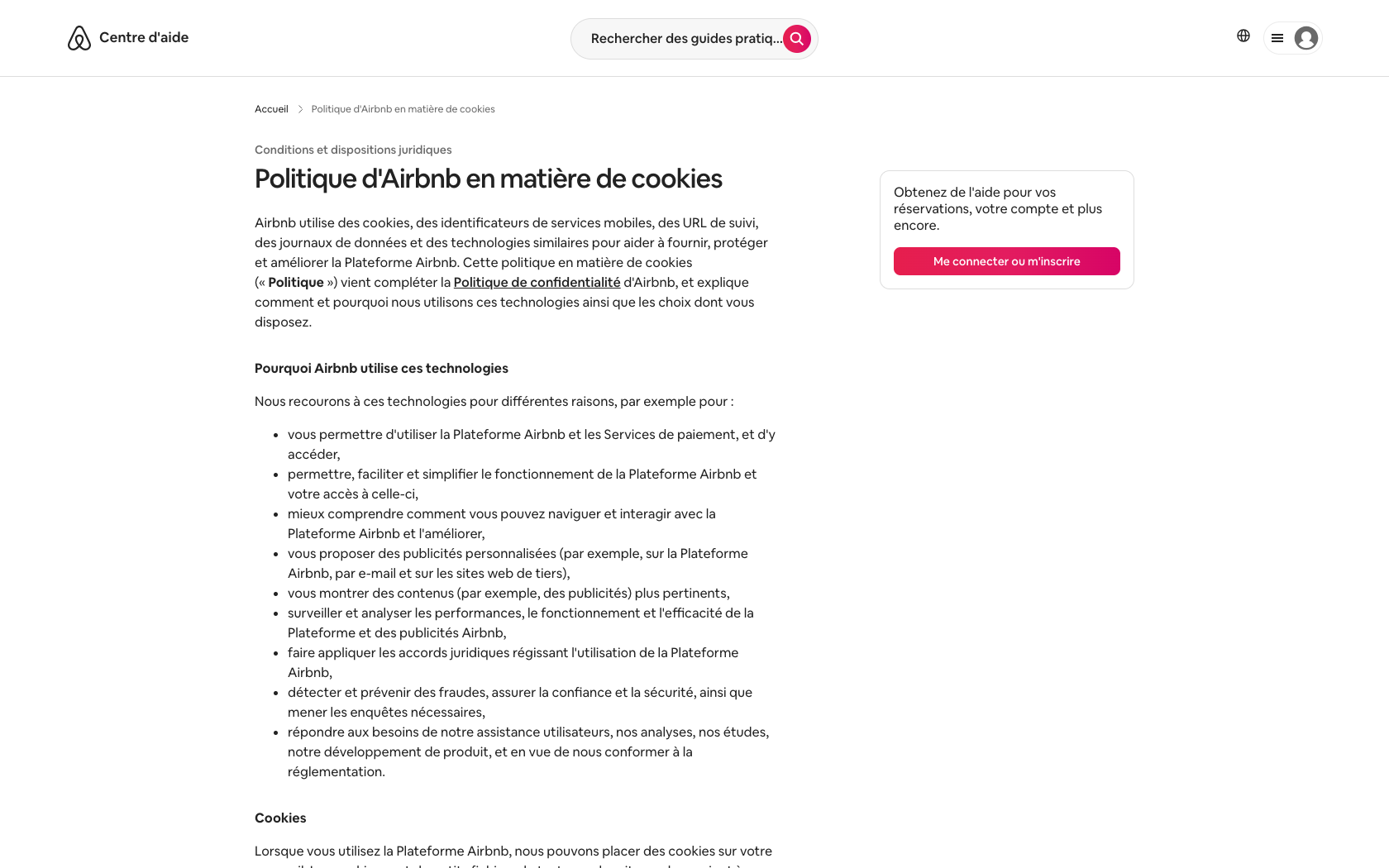 Aperçu du site Airbnb