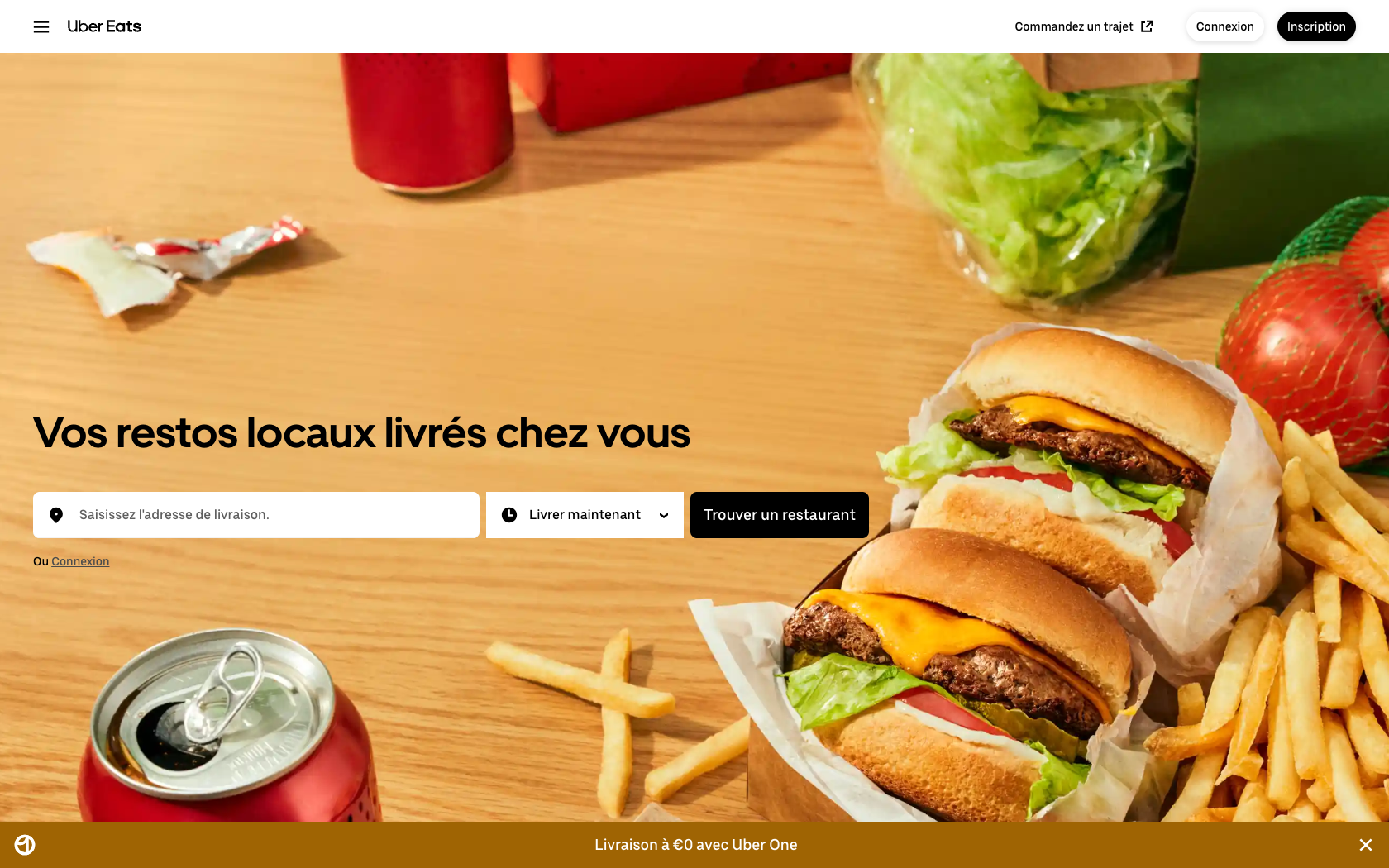 Aperçu du site Uber Eats