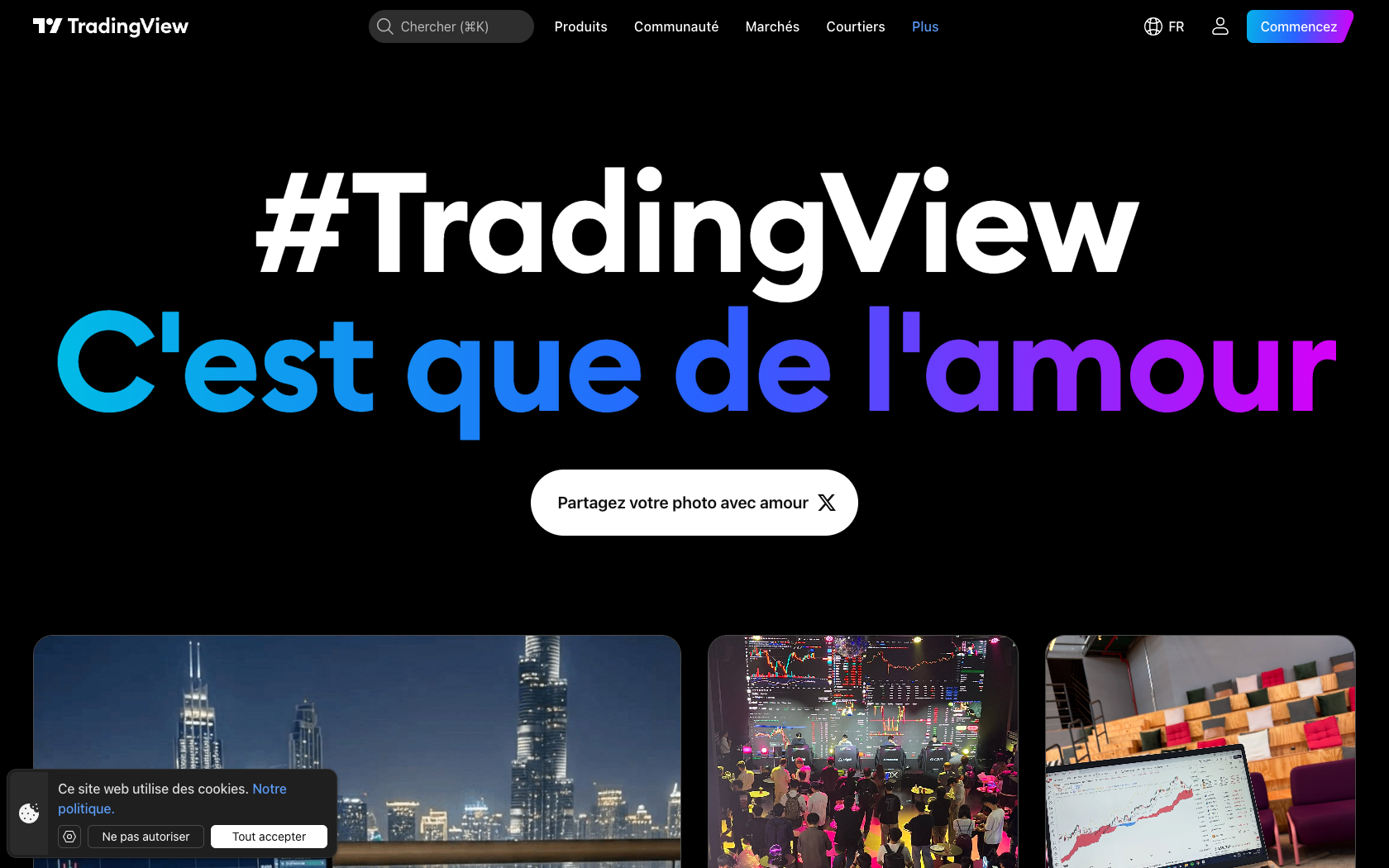 Aperçu du site officiel Tradingview