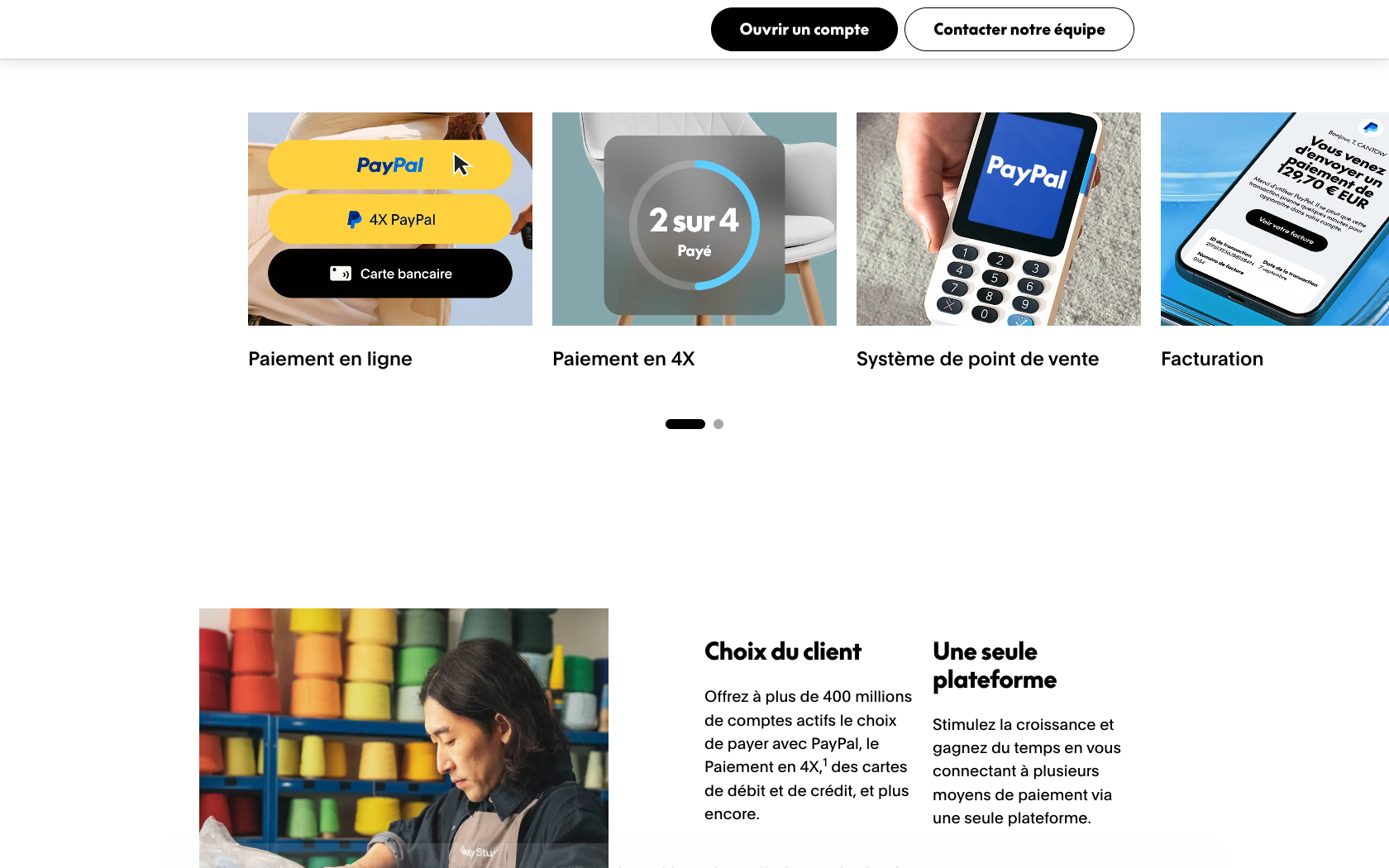 Aperçu du site PayPal