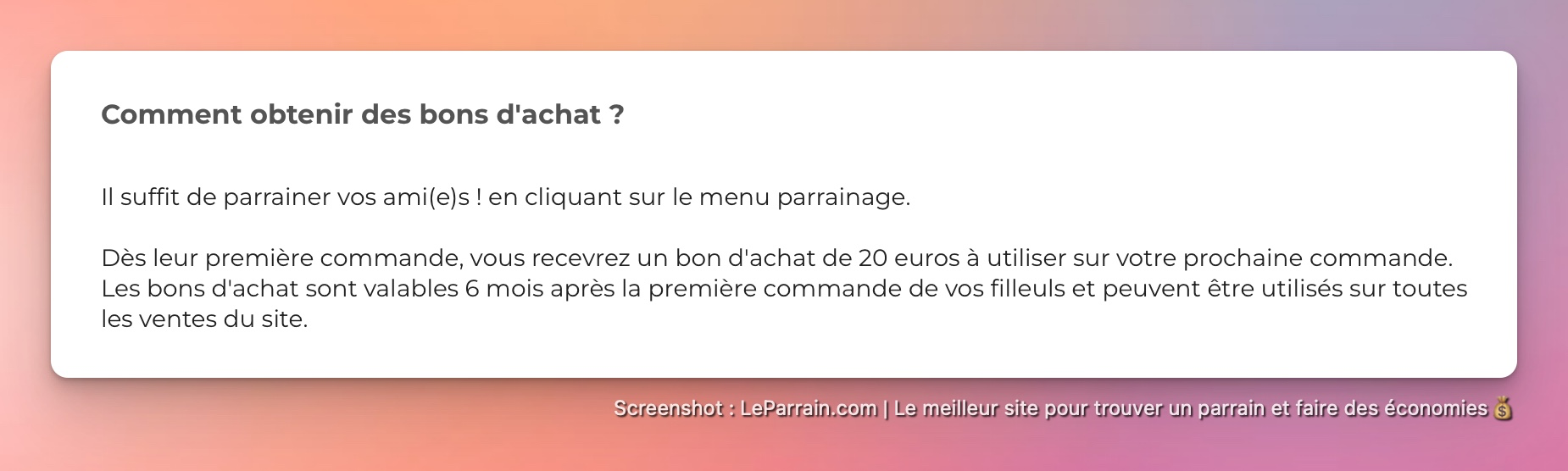 Capture d'écran 2 du programme de parrainage 1 jour 1 vin