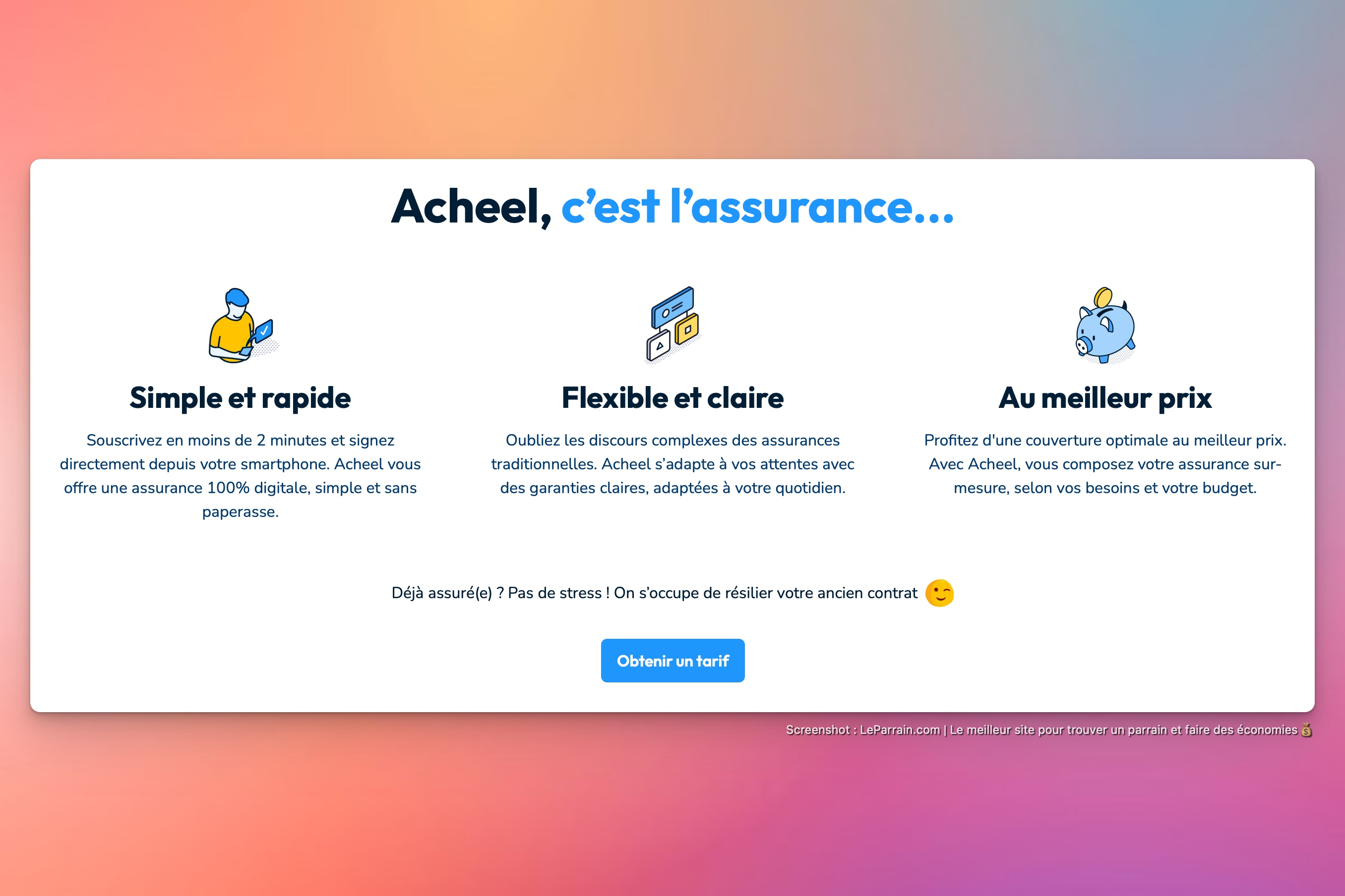 Capture d'écran 3 du programme de parrainage Acheel