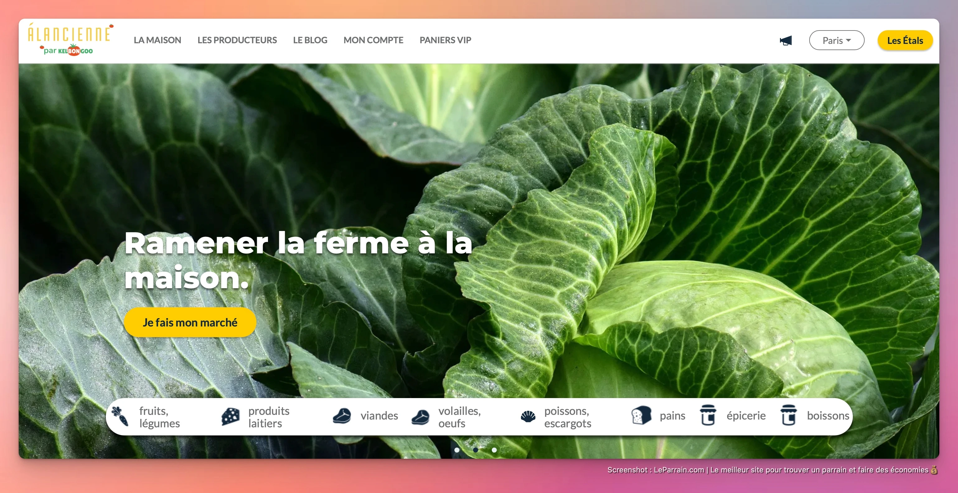 Capture d'écran 1 du programme de parrainage Alancienne