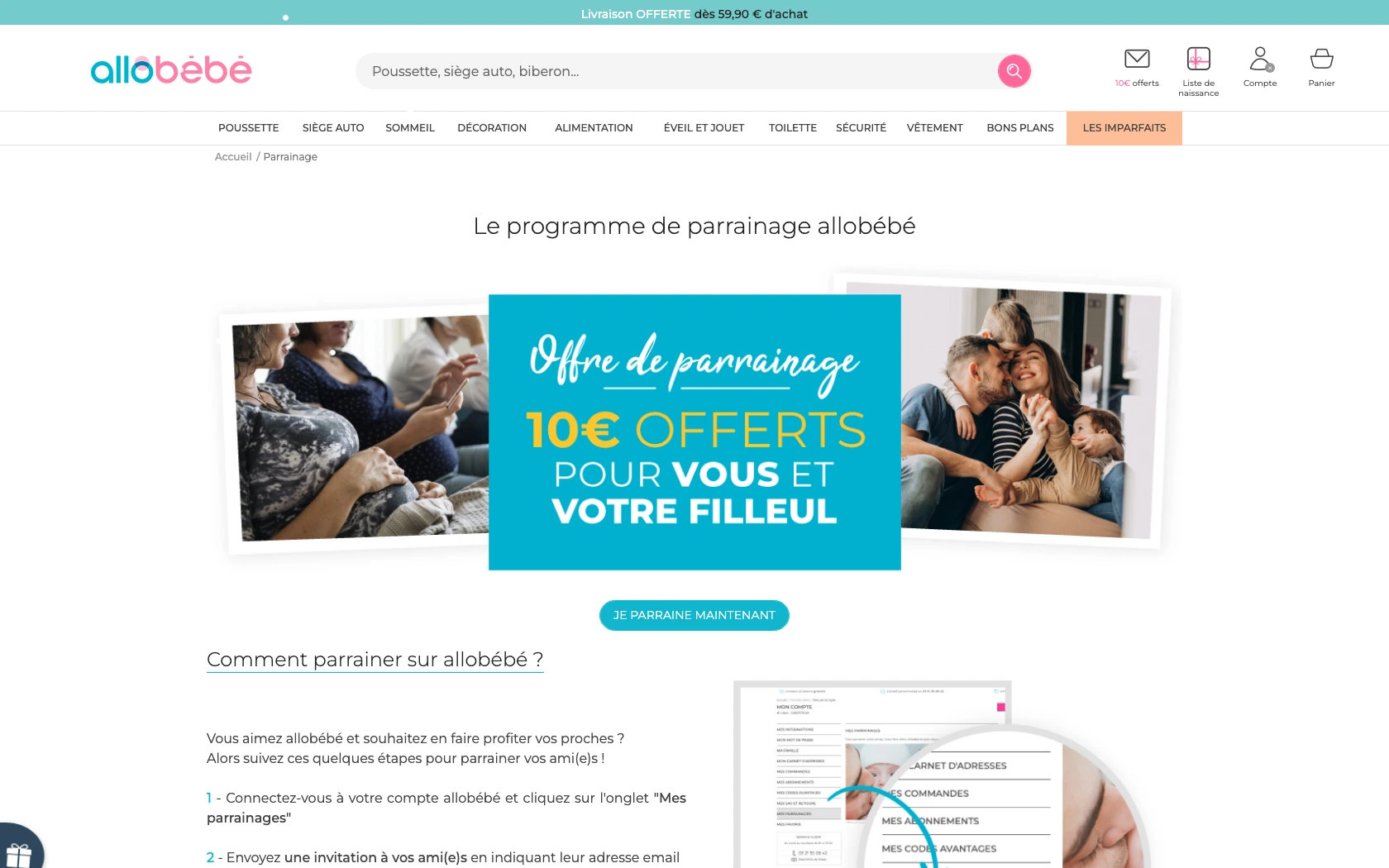 Capture d'écran 2 du programme de parrainage allobebe