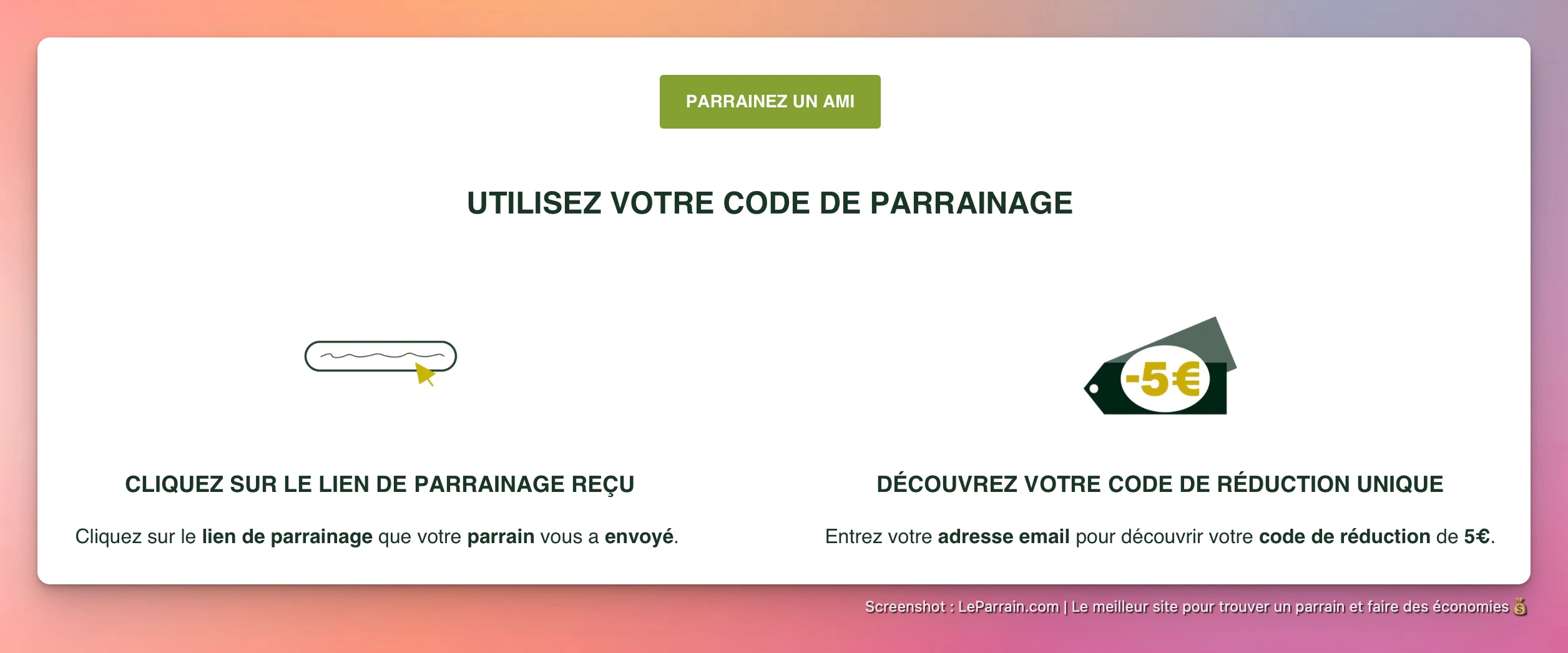 Capture d'écran 1 du programme de parrainage Amoseeds