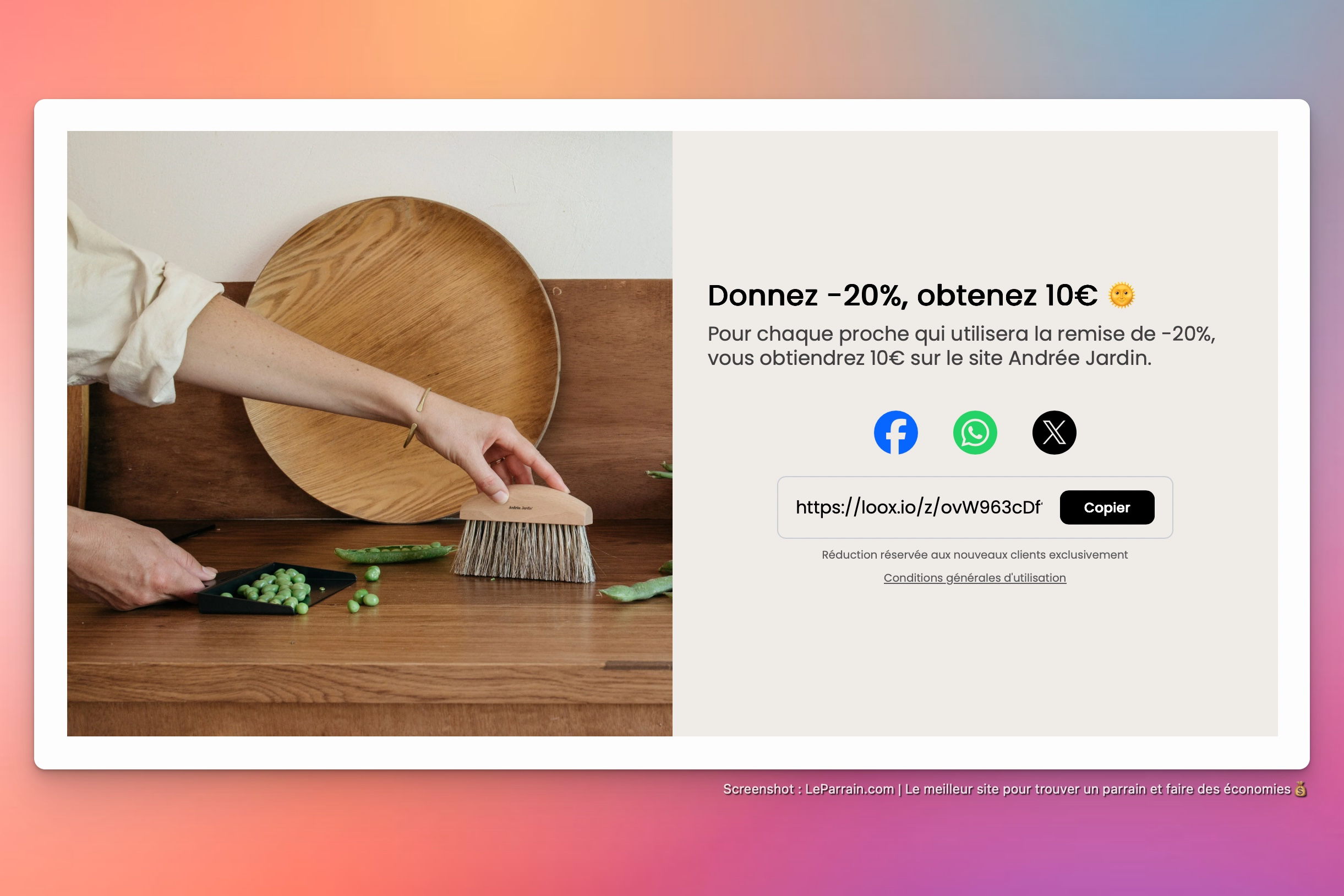 Capture d'écran 1 du programme de parrainage Andrée Jardin