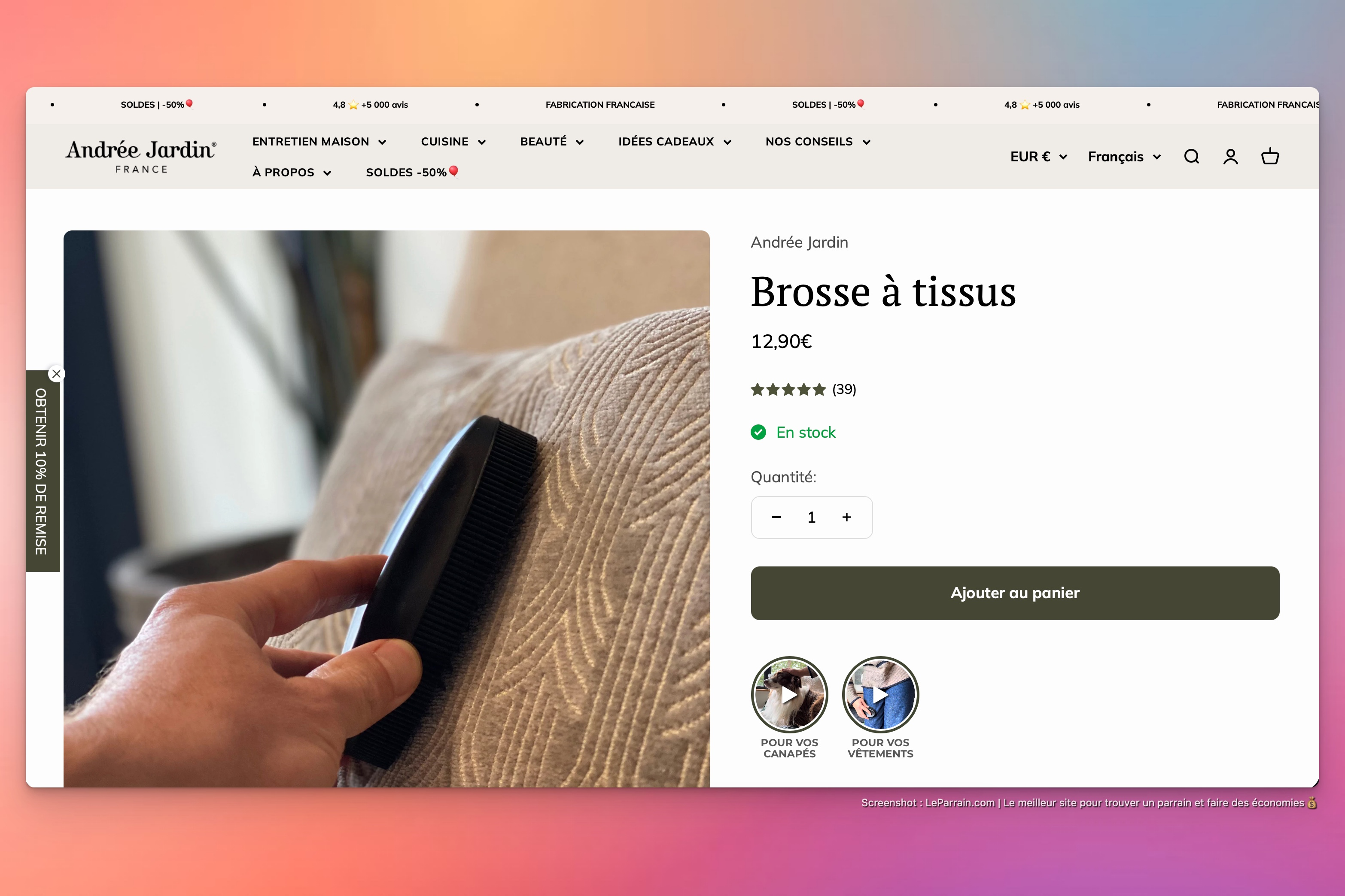 Capture d'écran 2 du programme de parrainage Andrée Jardin